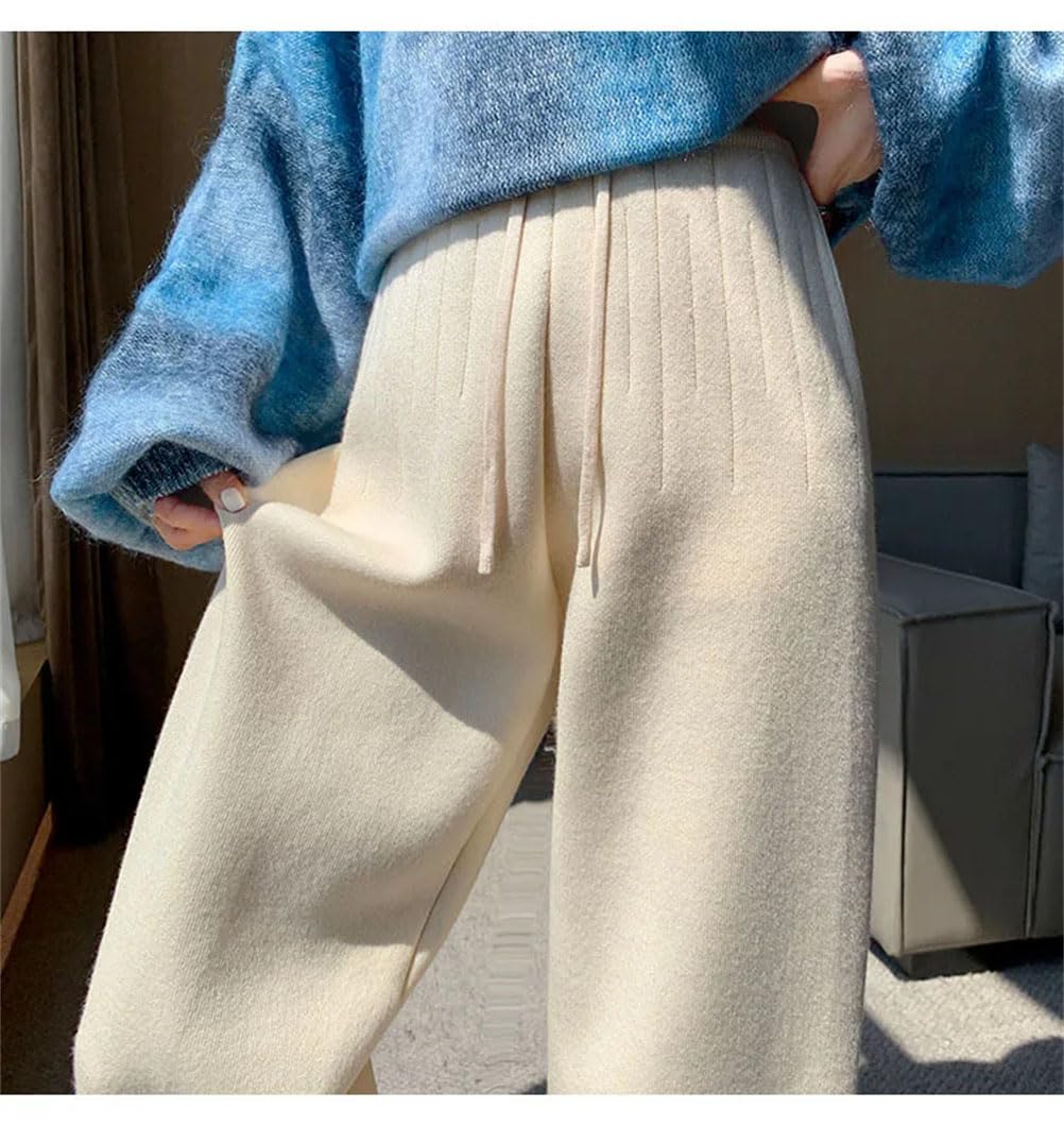 Pantaloni harem casual da donna pantaloni larghi per donna pantaloni lavorati a maglia pantaloni tinta unita con tasche