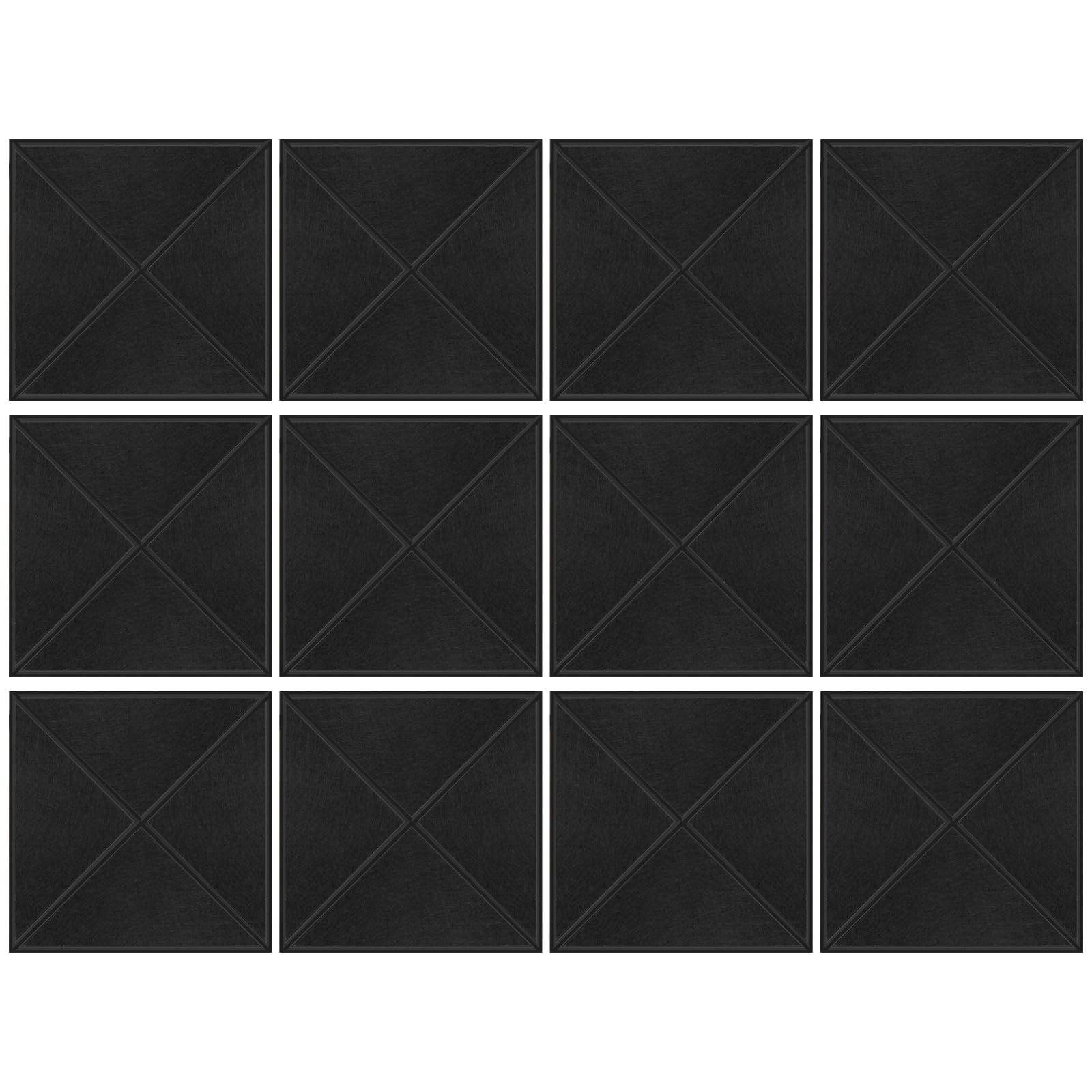 Tsophreniq 12PCS Acoustics Foam Wall Tiles Soundproof Foam Panel Square Wall Panels Perfect for Quiet Study Spaces and Library Soundproof