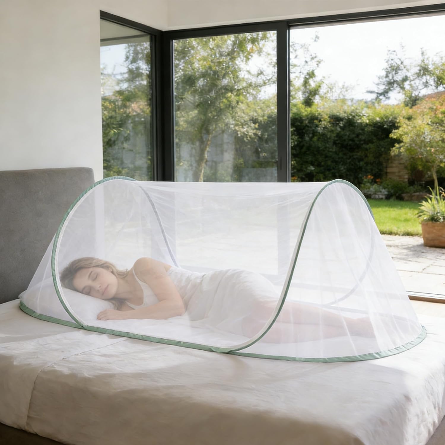 FORUP Pop Up Mosquito Tent | Quick Setup Portable & Foldable Mosquito Net for Bedroom, Camping, Patio (77 * 30 * 23 Inch)