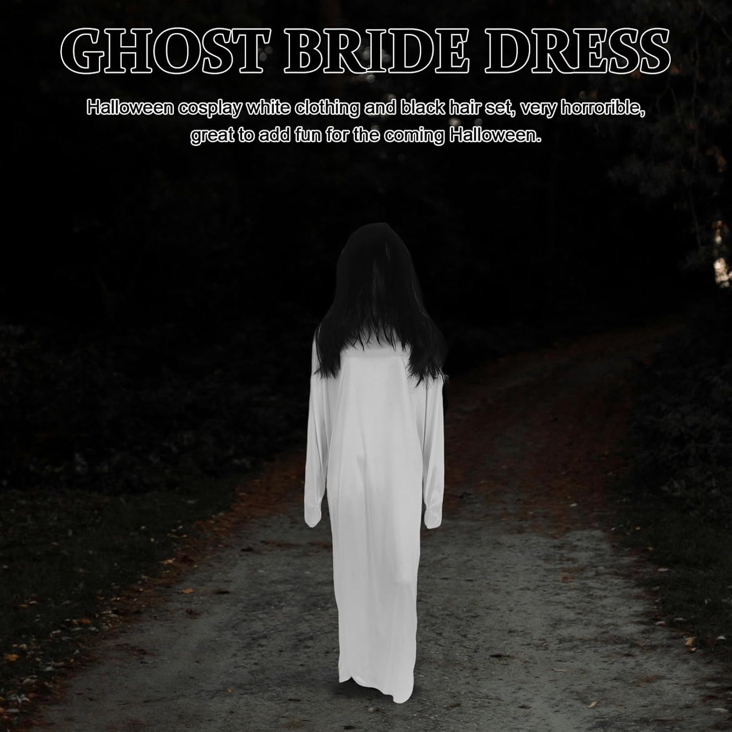 Toyvian White Dress Scary Costume Ghost of 2 Ghost Bride Dress Suit Halloween Party Supplies Bride Dress White Halloween Costumes - Image 5