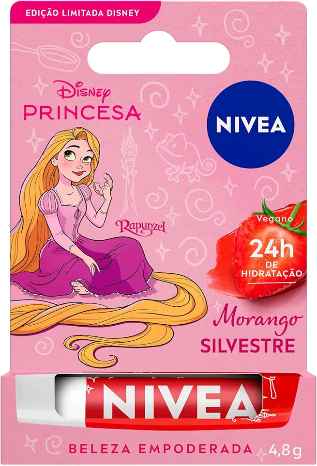 NIVEA Hidratante Labial Morango Silvestre Ed. Limitada Rapunzel Disney® Princesa 4,8g