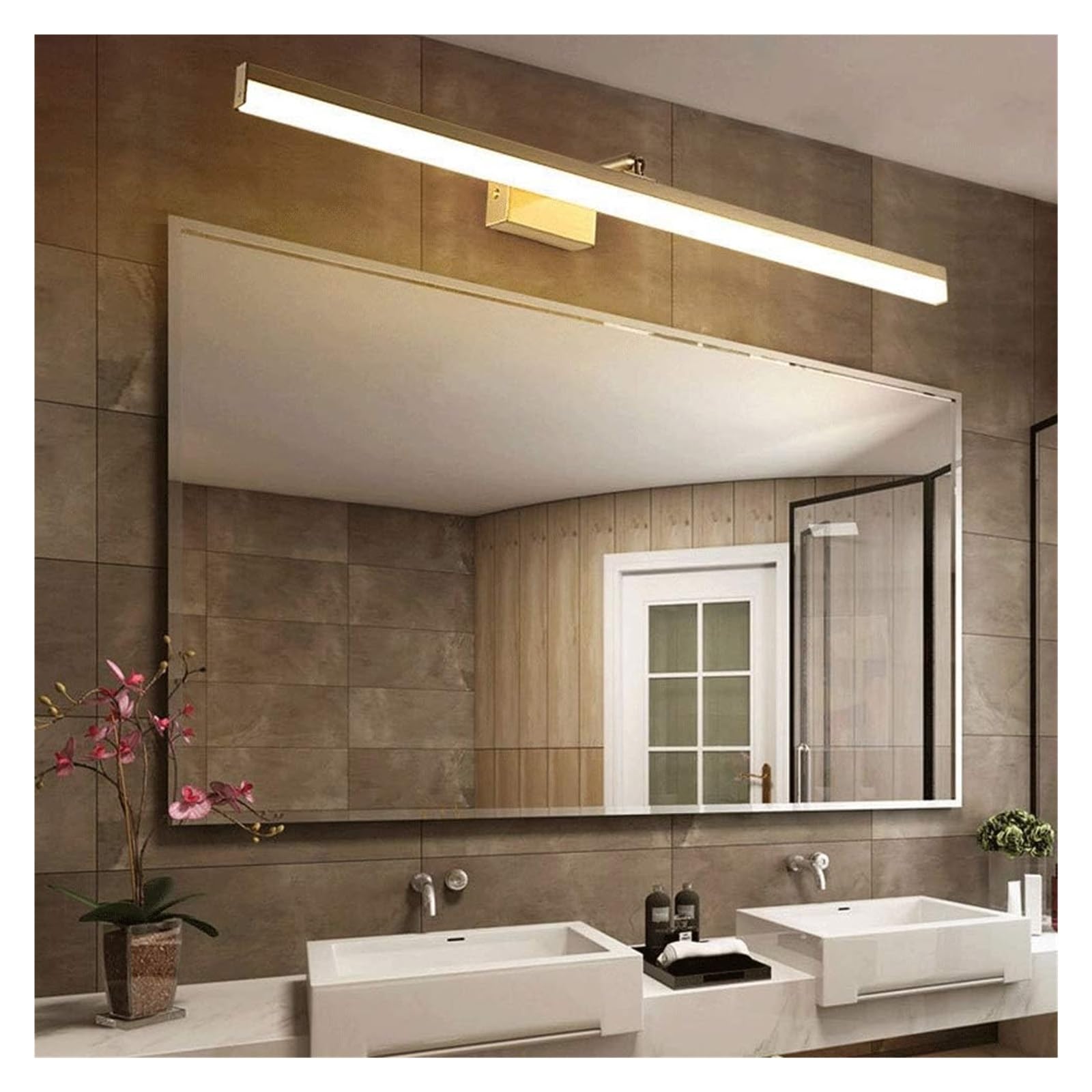 Lámparas de Pared, Apliques para Espejo de baño, Luces LED para Maquillaje, lámpara de Pared con Acabado de latón, 3 Modos de iluminación de Color, función de Memoria.
