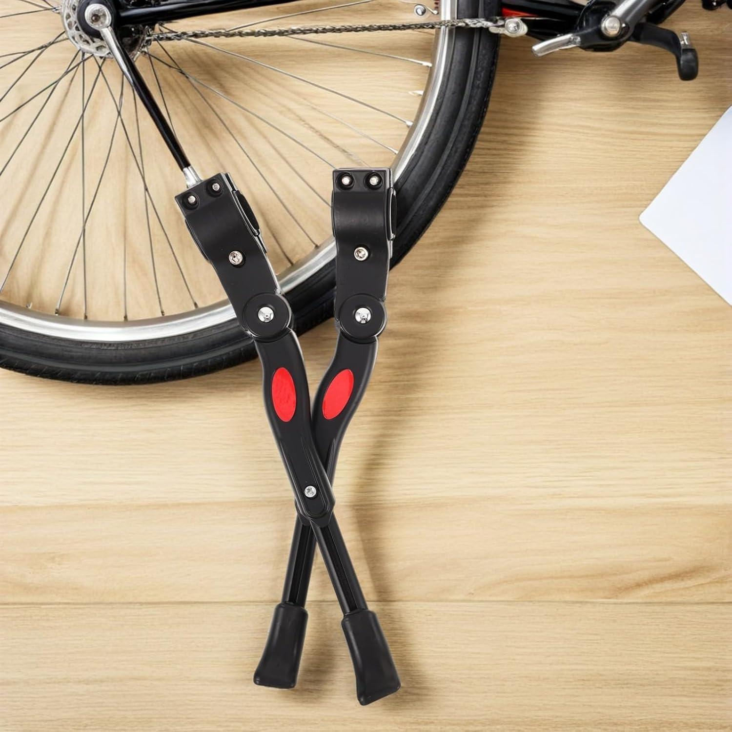 PRETYZOOM 2pcs Kickstand For Adult Bike: Black Road Mountain Bike Kickstand - Aluminum Alloy Adjustable Side Stand With Three-Hole Design For Quick Installation