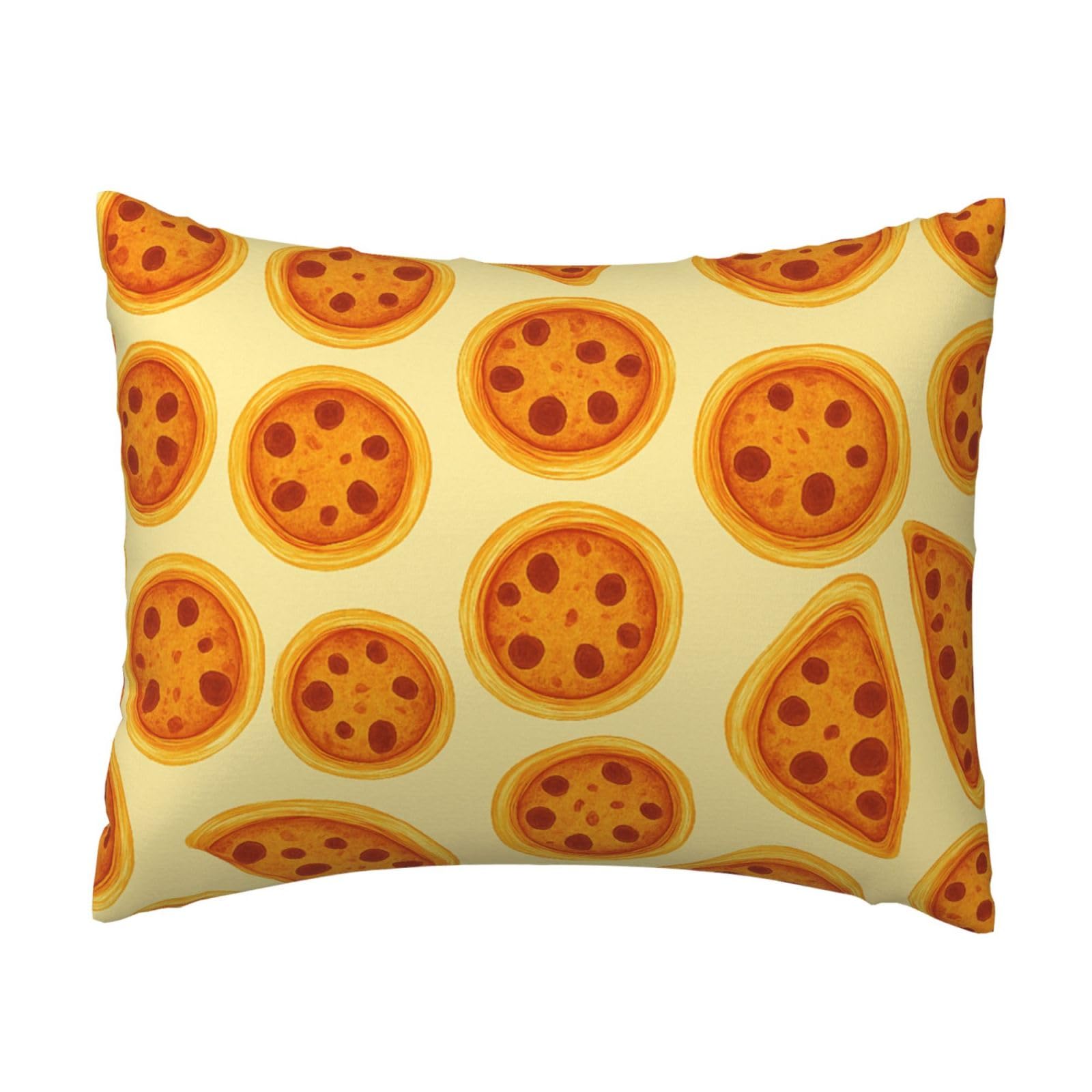 Cheese Pizza Pillowcase Soft Plush with Zipper Decorative Pillowcovers 16x20 in