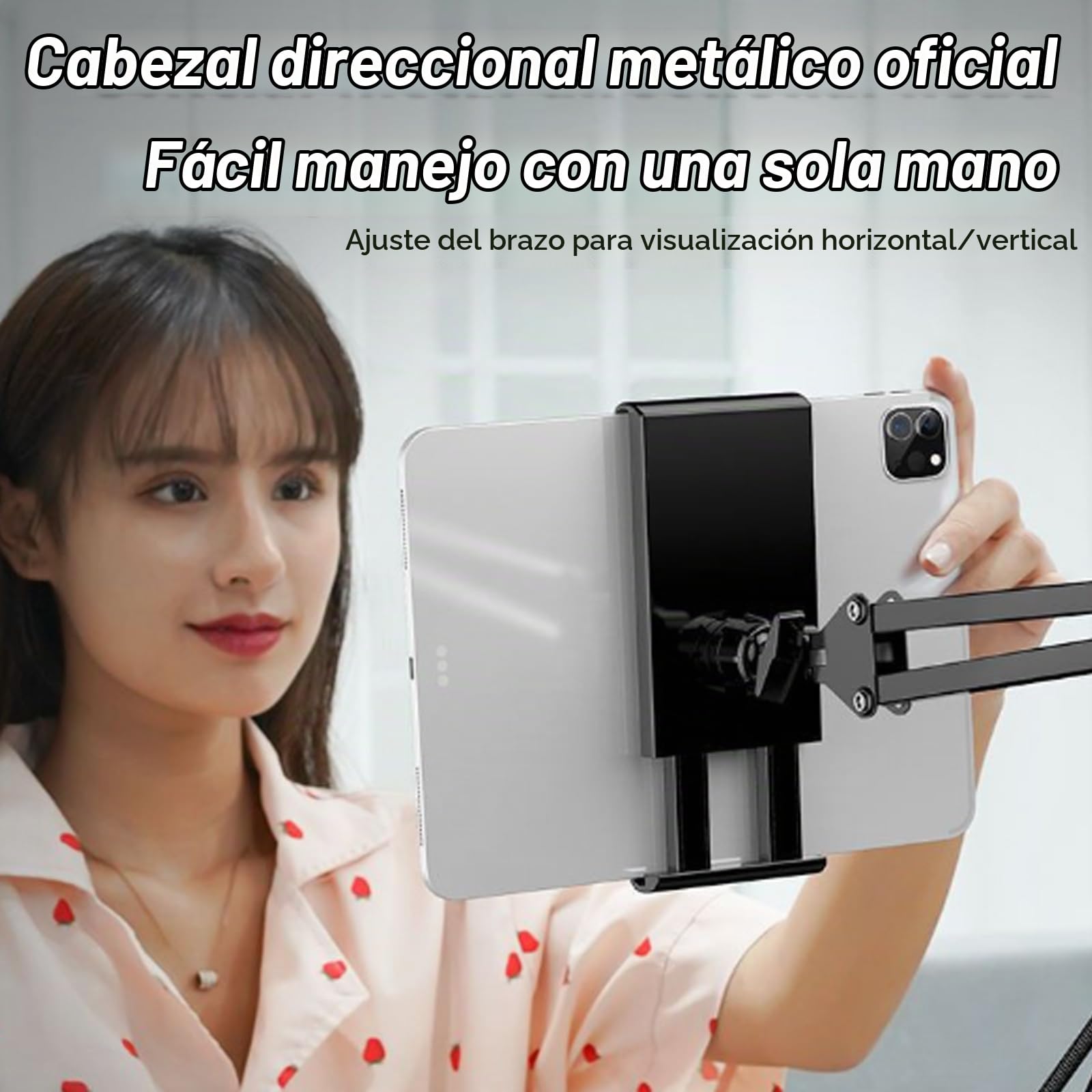 Soporte para Tableta, Soporte Ajustable para Tableta Soporte para Tableta con Cuello de Cisne y Ruedas Libre Movimiento para iPad iPhone Samsung Pestaña Teléfono Inteligente Lector Electrónico