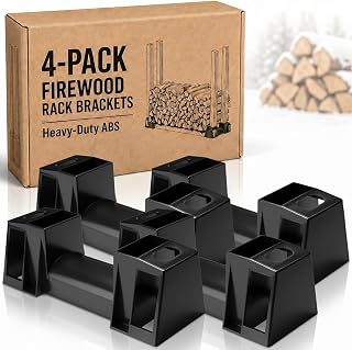 Vicenpal 4pcs Firewood Rack Outdoor Adjustable Length for 2x4 Lumber Black