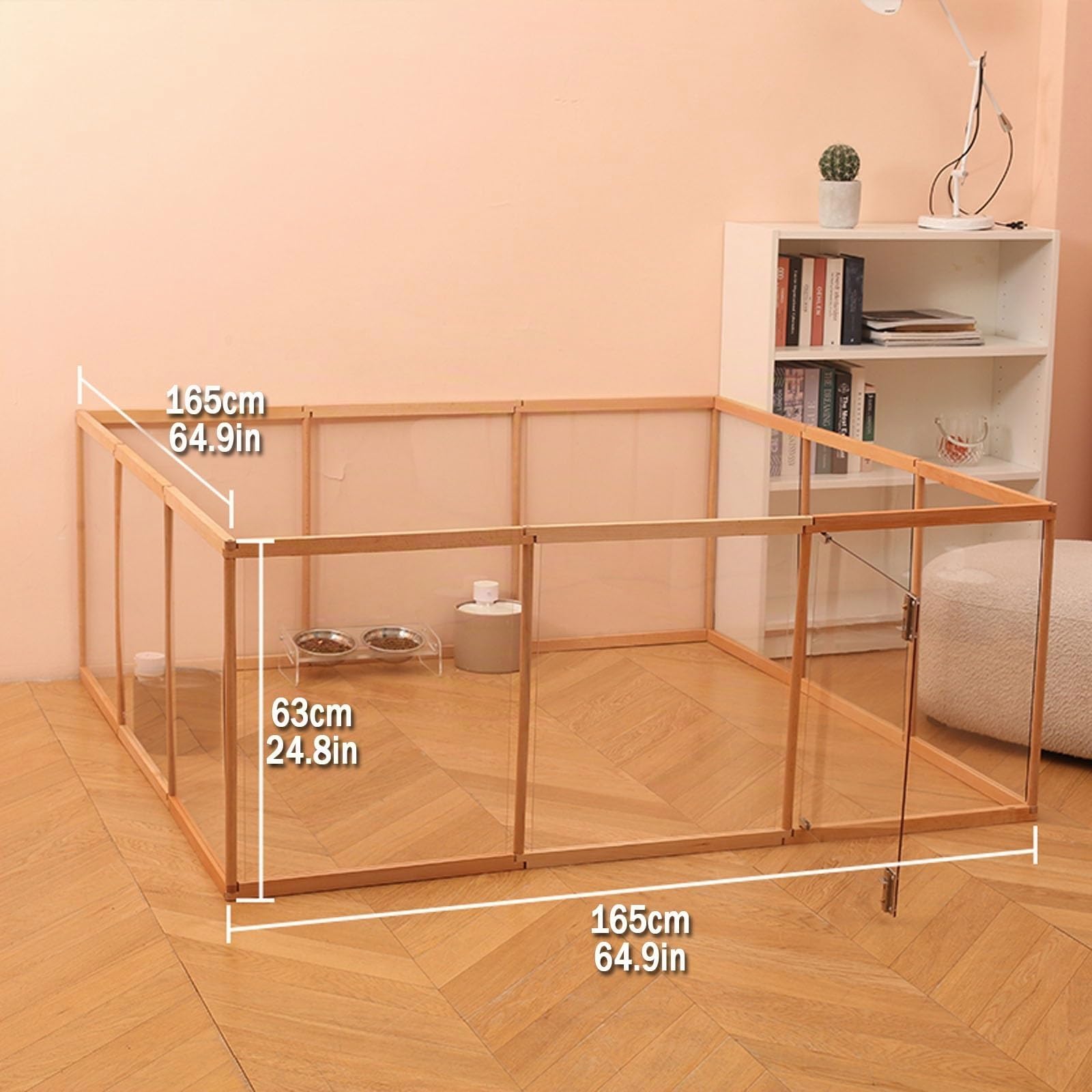 Parque para Perros Transparente, Parque para Perros de plástico acrílico Transparente para Interiores, Parque para Perros de acrílico, para Cachorros, Gatos, Conejos(Big Door,12 Pieces)