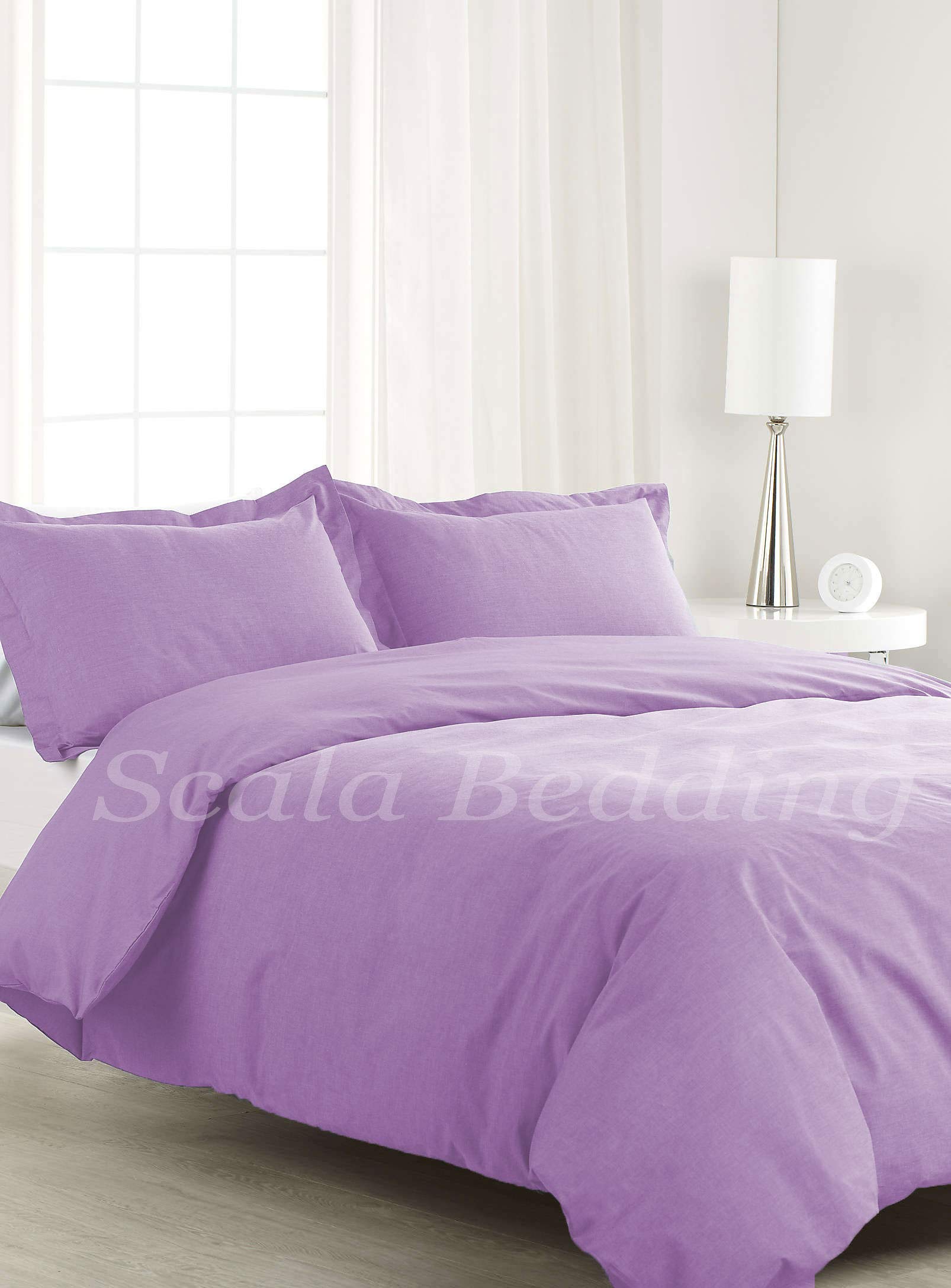 Housse de couette coton égyptien 600 fils lavande empereur luxe