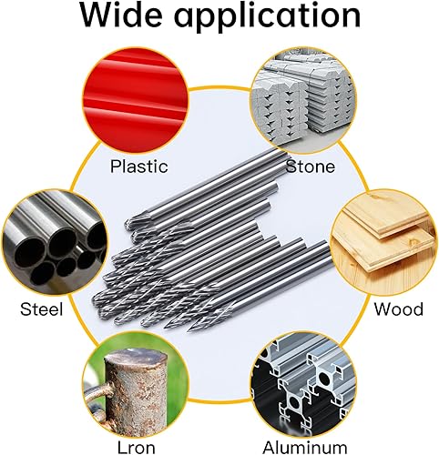 Miniatura 6 de HUHAO Juego de 20 piezas de fresas de carburo, herramienta de desbarbado, acero de tungsteno, amoladora de troquel, broca de accesorio, lima de