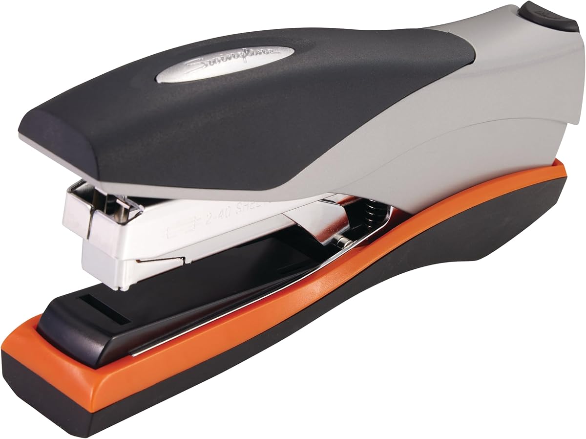 Amazon.com : Swingline Stapler, 40 Sheet Capacity, Optima 40, Jam Free, Reduced Effort, Soft Grip, Metal, Orange and Gray (87845) : Office Products