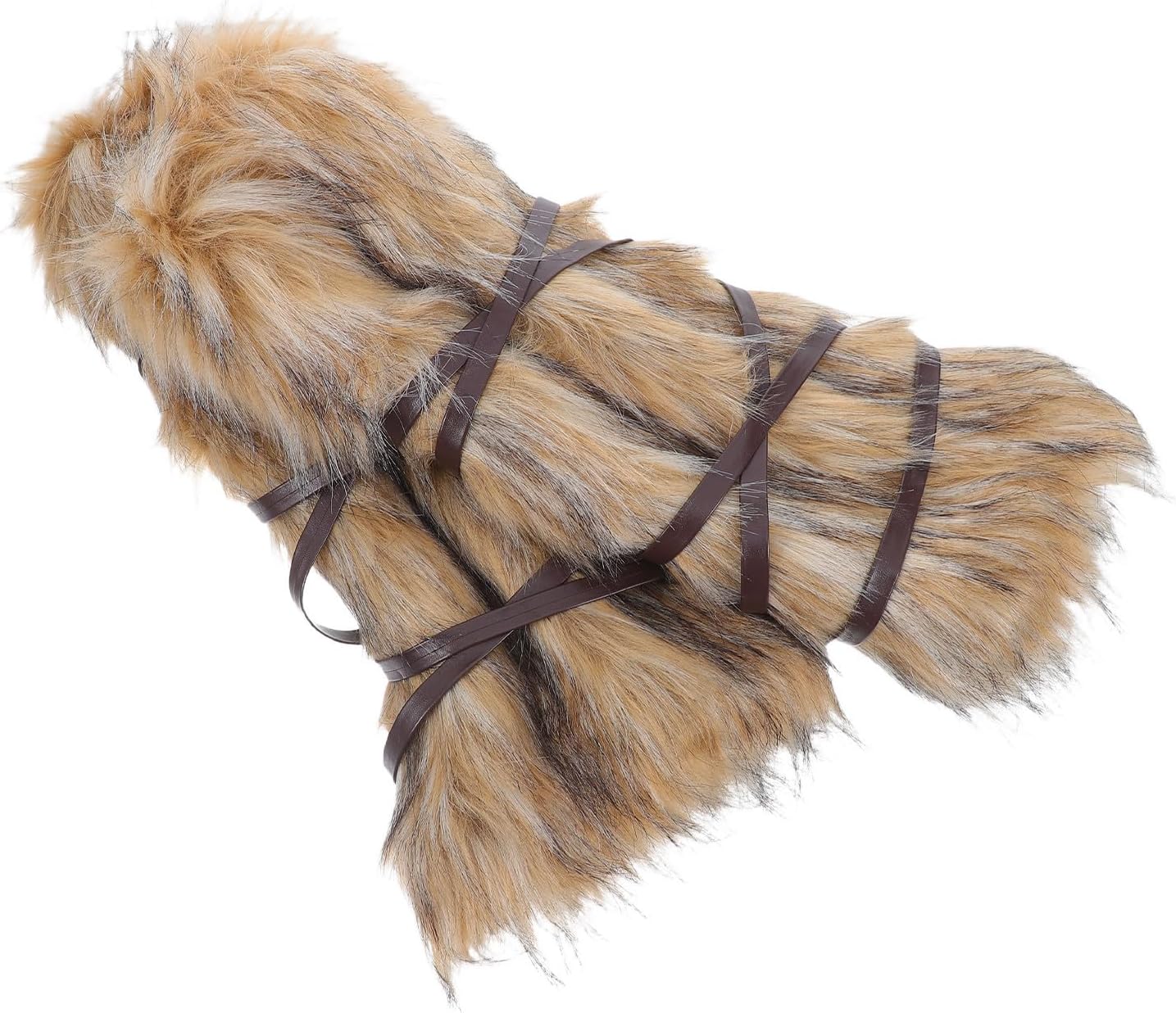 Holibanna 1 Pair Viking Style Faux Fur Leg Warmers with Adjustable Straps Comfortable Polyester Medieval Leg Wraps for Festival and Role Playing Costumes Vintage Charm Fur for Men and Women Multi