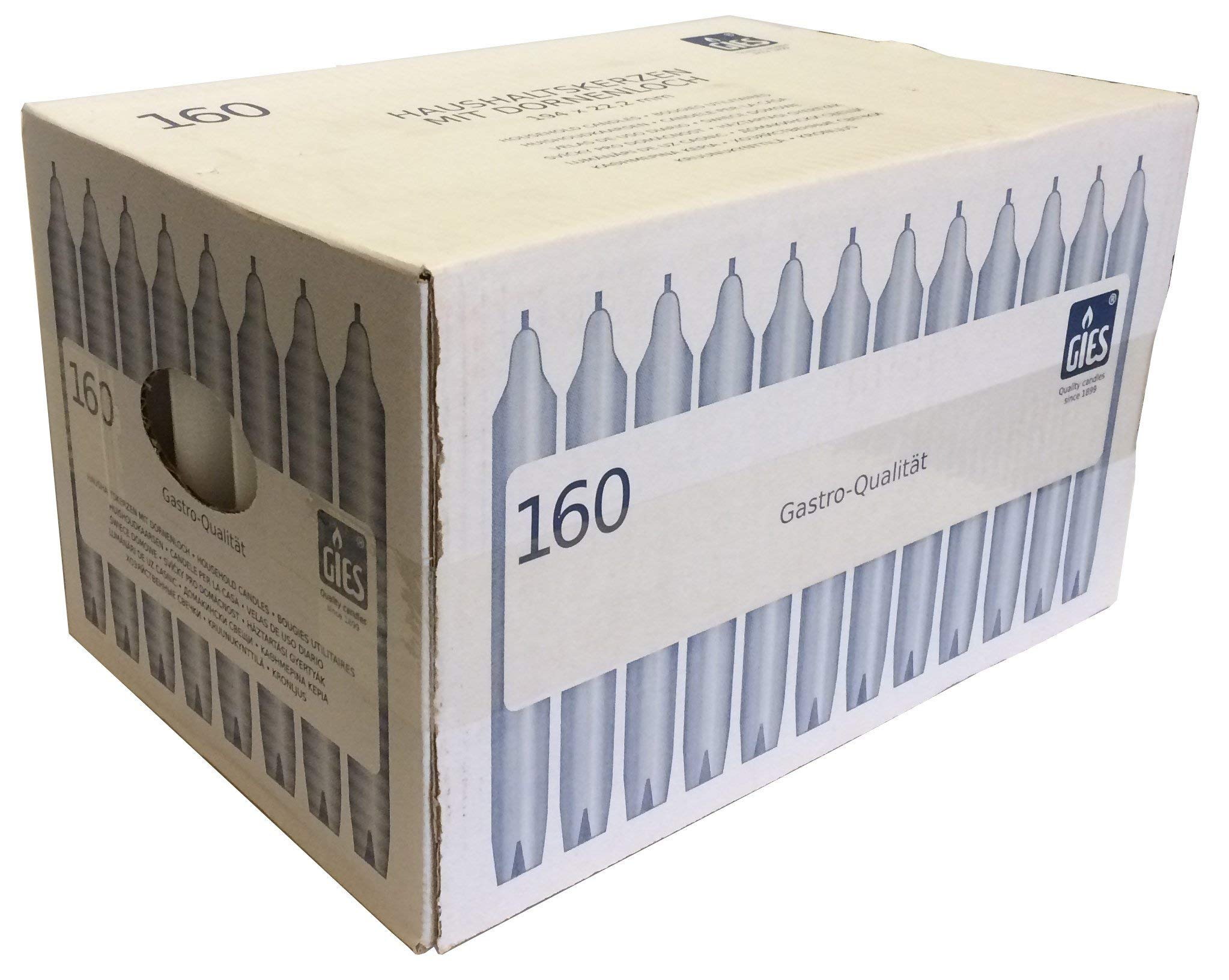 Gies Haushaltskerzen 160er-Karton weiss
