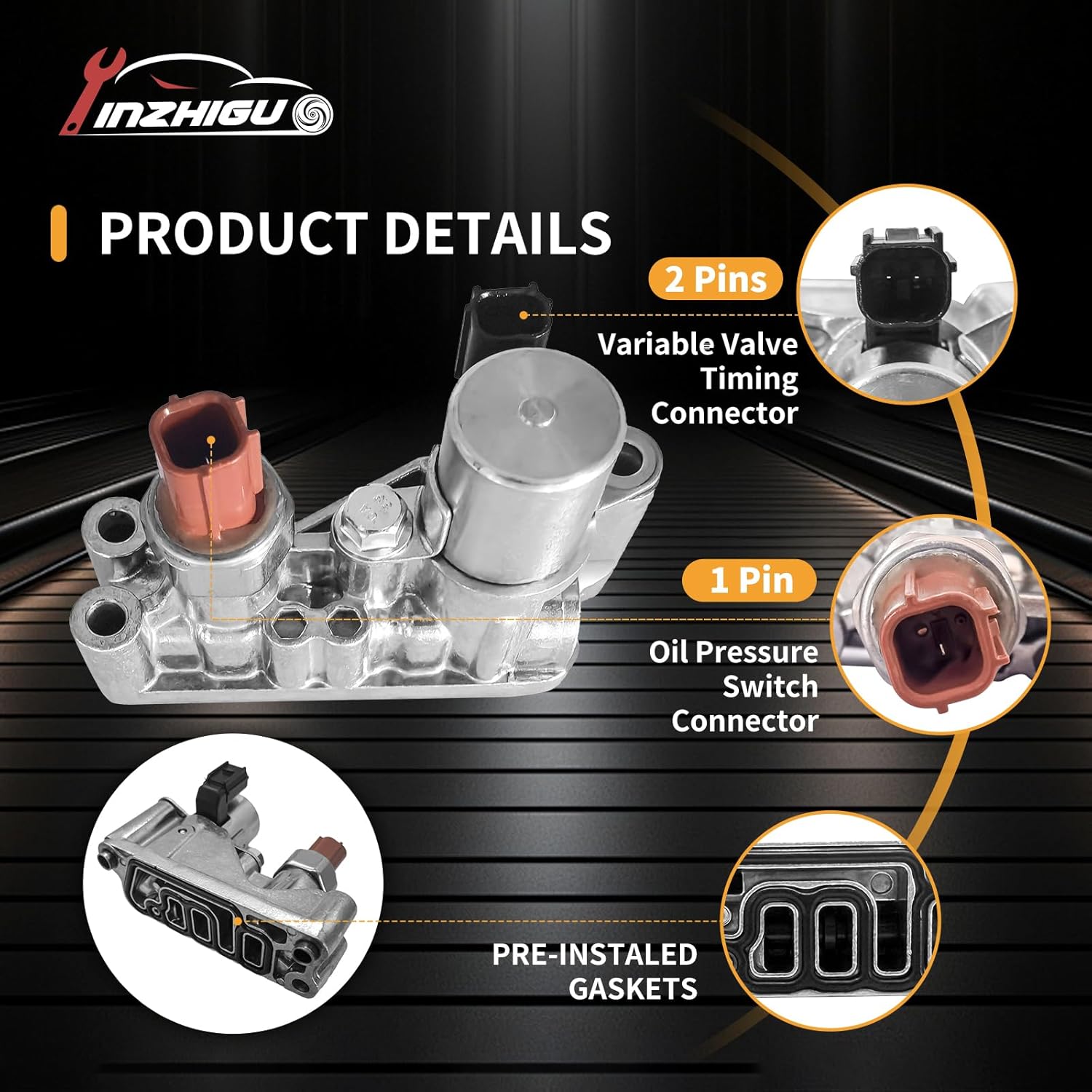 15810R70A03 Engine Variable Valve Timing (VVT) Solenoid for 2008-2012 Honda Accord, 2008-2017 Odyssey, 2009-2015 Pilot, Acura RDX 3.5L V6 Replaces,15810R70A04, 918-056 by YINZHIGUO