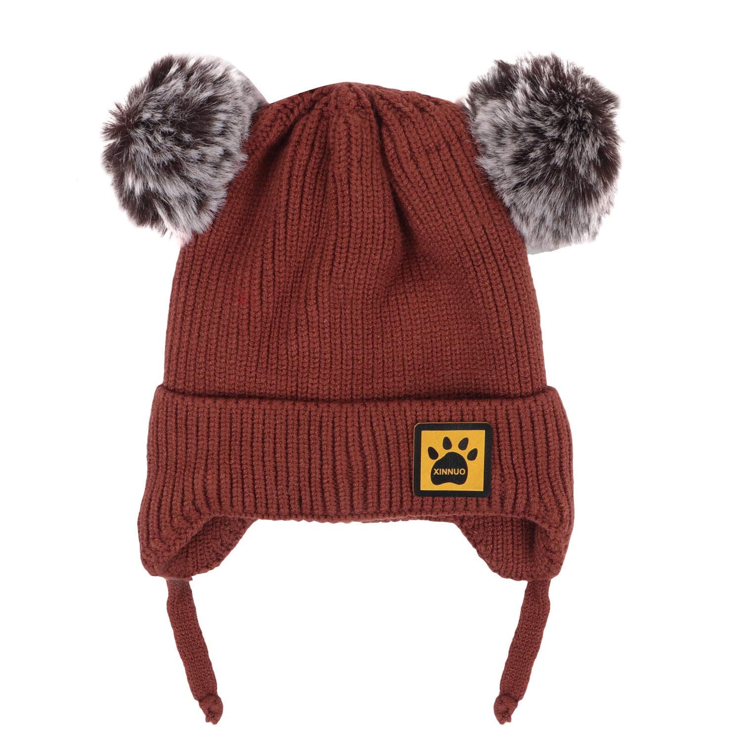 ZachariasUnisex Baby Kids Winter Woolen Pom Pom Cap (Brown;3-24 Months)