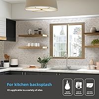 Vista 2 de Art3d Protector contra salpicaduras de 10 hojas, 12 pulgadas x 12 pulgadas, diseño de mármol blanco