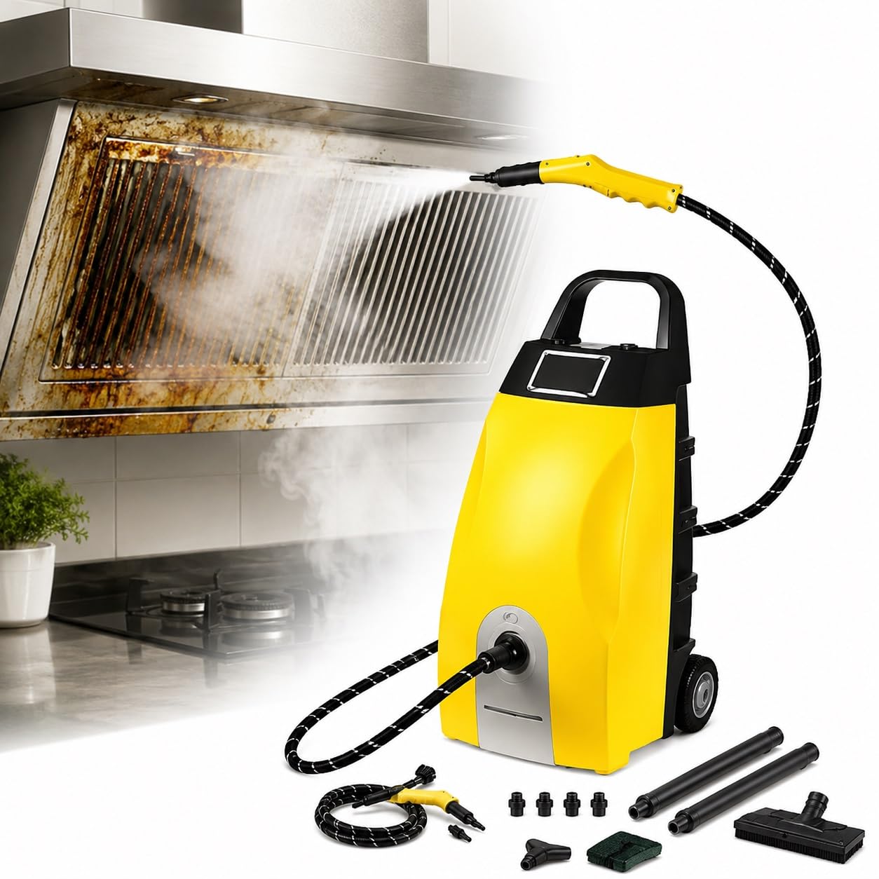 Przenośny Odkurzacz Parowy, 3000 W, Wysoka Temperatura, Duże Obciążenia