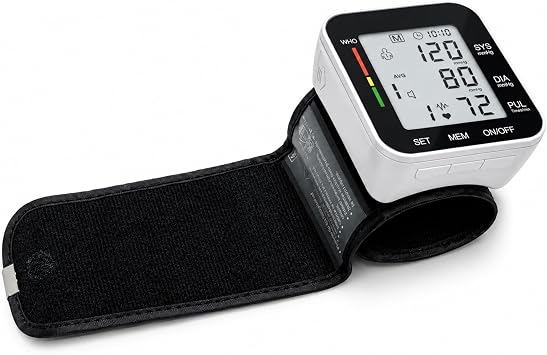 MMIZOO Wrist Blood Pressure Monitors BP Machine with Storage Case BlackCuff