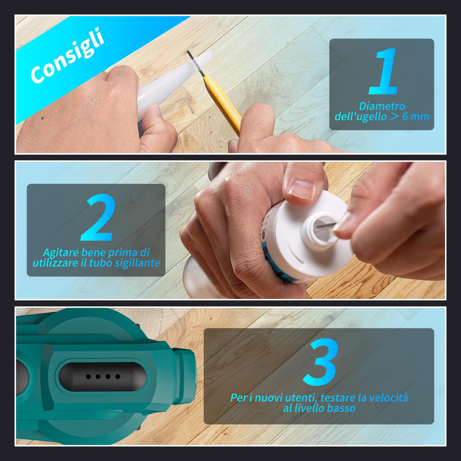 Pistola Elettrica per Silicone 18V, 300-310 ml, Senza Batteria | 4 velocità, funzione antigoccia, luce LED e dosaggio preciso, compatibile con batterie Makita 18V.