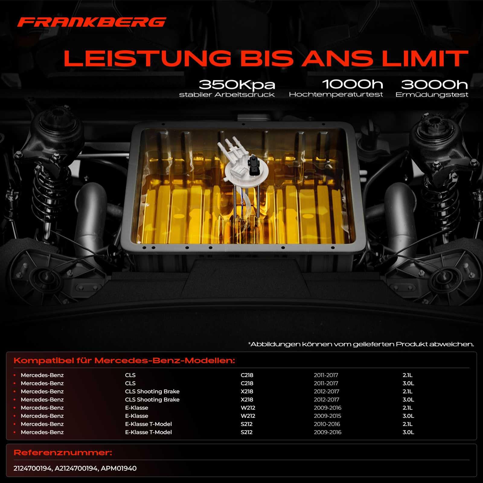 Pompa paliwa do CLS220 CLS250 E220 E300 E350 C218 X218 W212 S212 2009-2019 2124700194