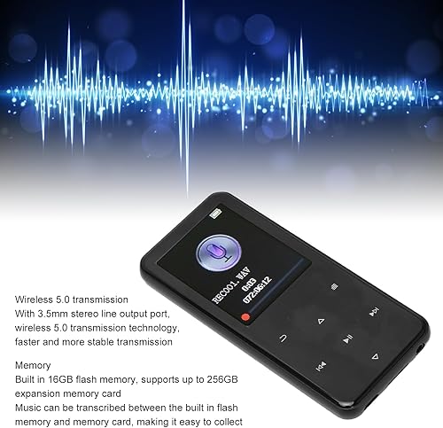 Miniatura 3 de Reproductor de MP3 con pantalla táctil Bluetooth 5.0, sonido de alta fidelidad, radio FM, almacenamiento de 4 GB, ampliable hasta 256 GB con chip