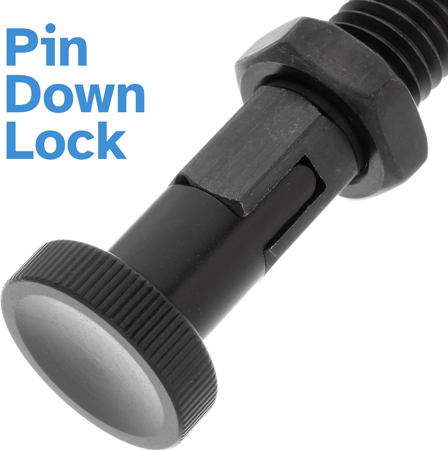 Black M12 x 1.75 x 23mm Thread 8mm Pin Diameter Indexing Spring Plunger with Hex Knob - Stainless Steel Retractable Self Locking Bolt Notch Threaded Index Mechanism Accessory Tool
