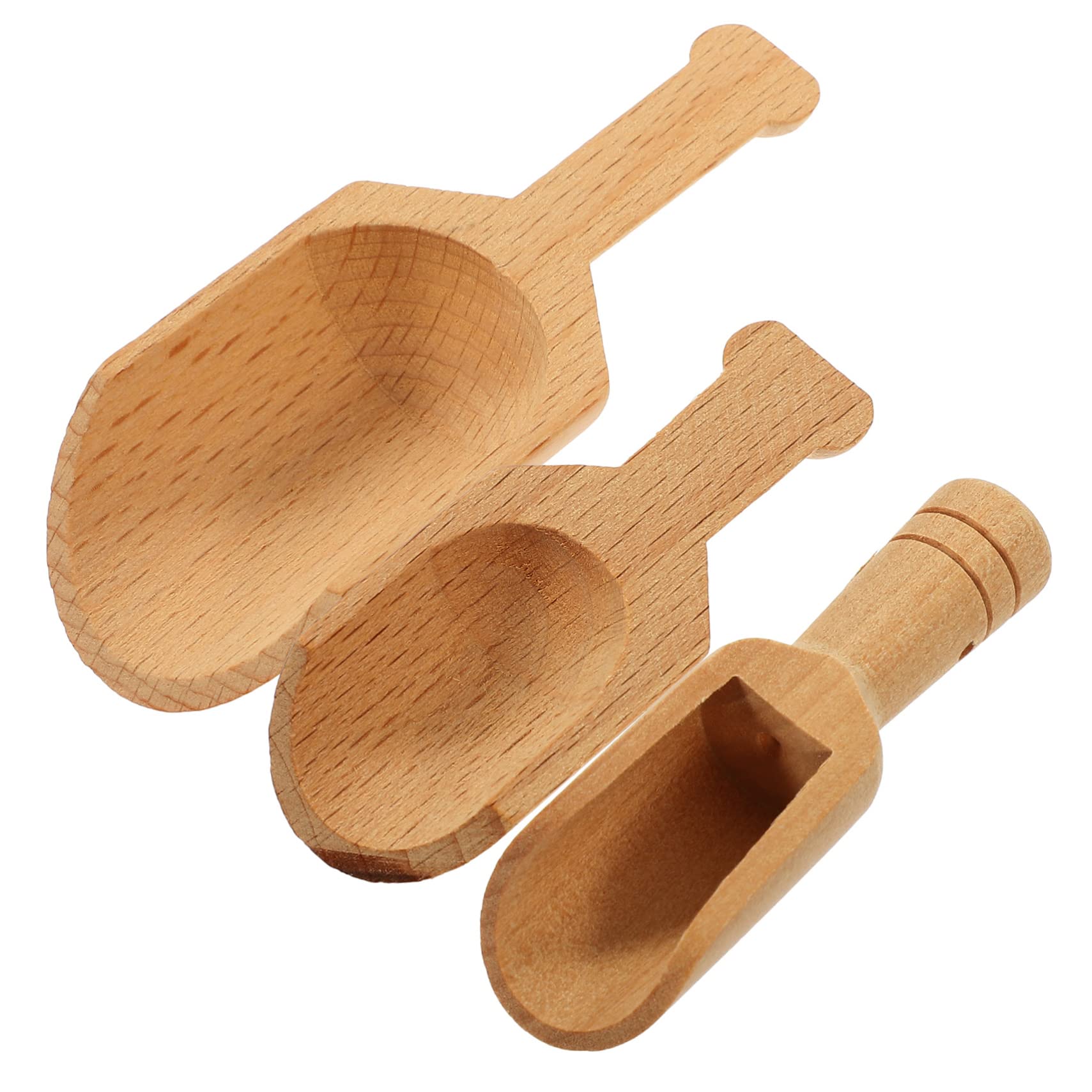 CIYODO Convenient Bath Salt Scoop 3pcs Wooden Tea Spoons Multi-use Scoops for Tea Medication Fertilizer Smooth Japanese Craftsmanship