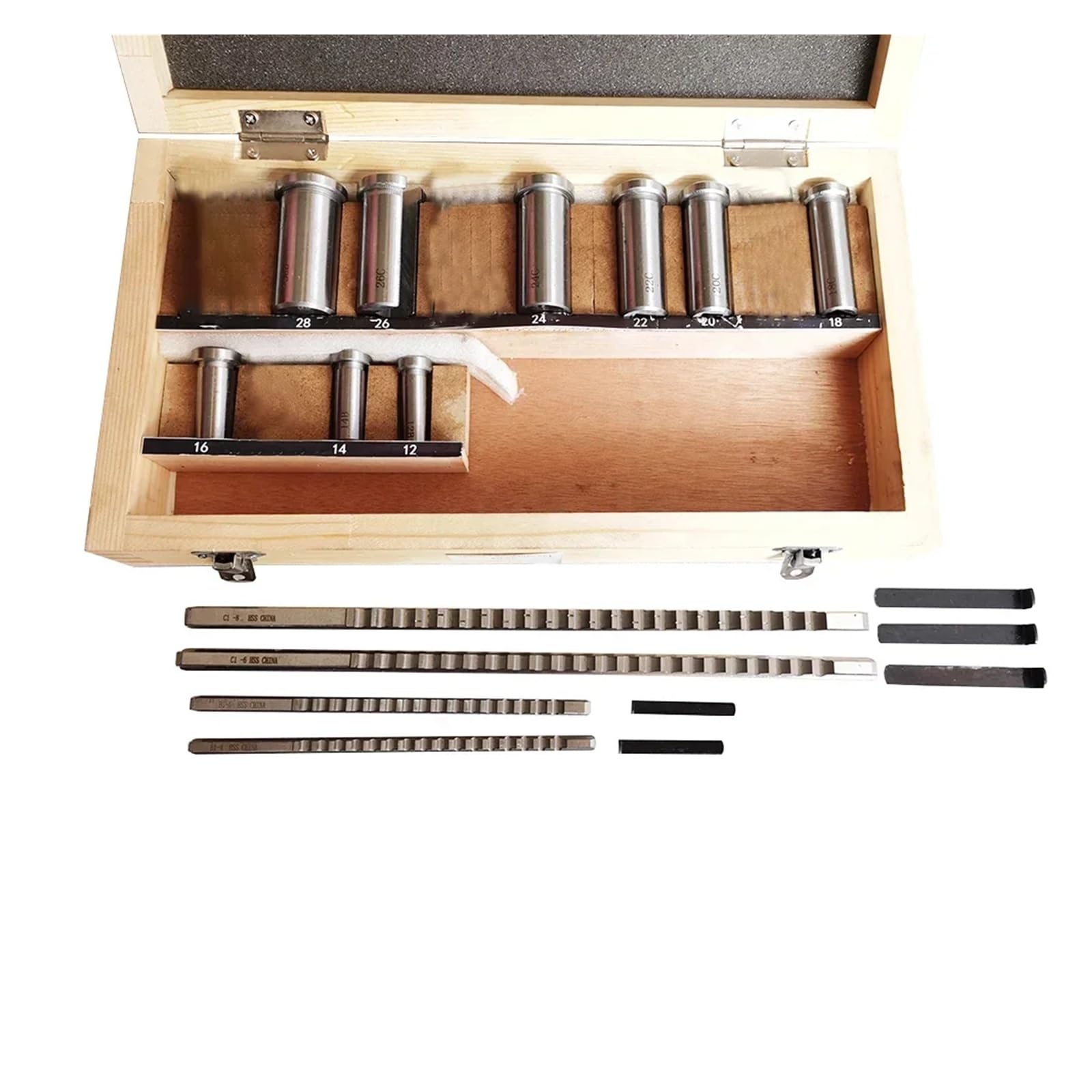 Juego de brochas for chaveteros, 18 piezas HSS métricas, 12-28, brocas for chaveteros, kit CNC para trabajos mecánicos
