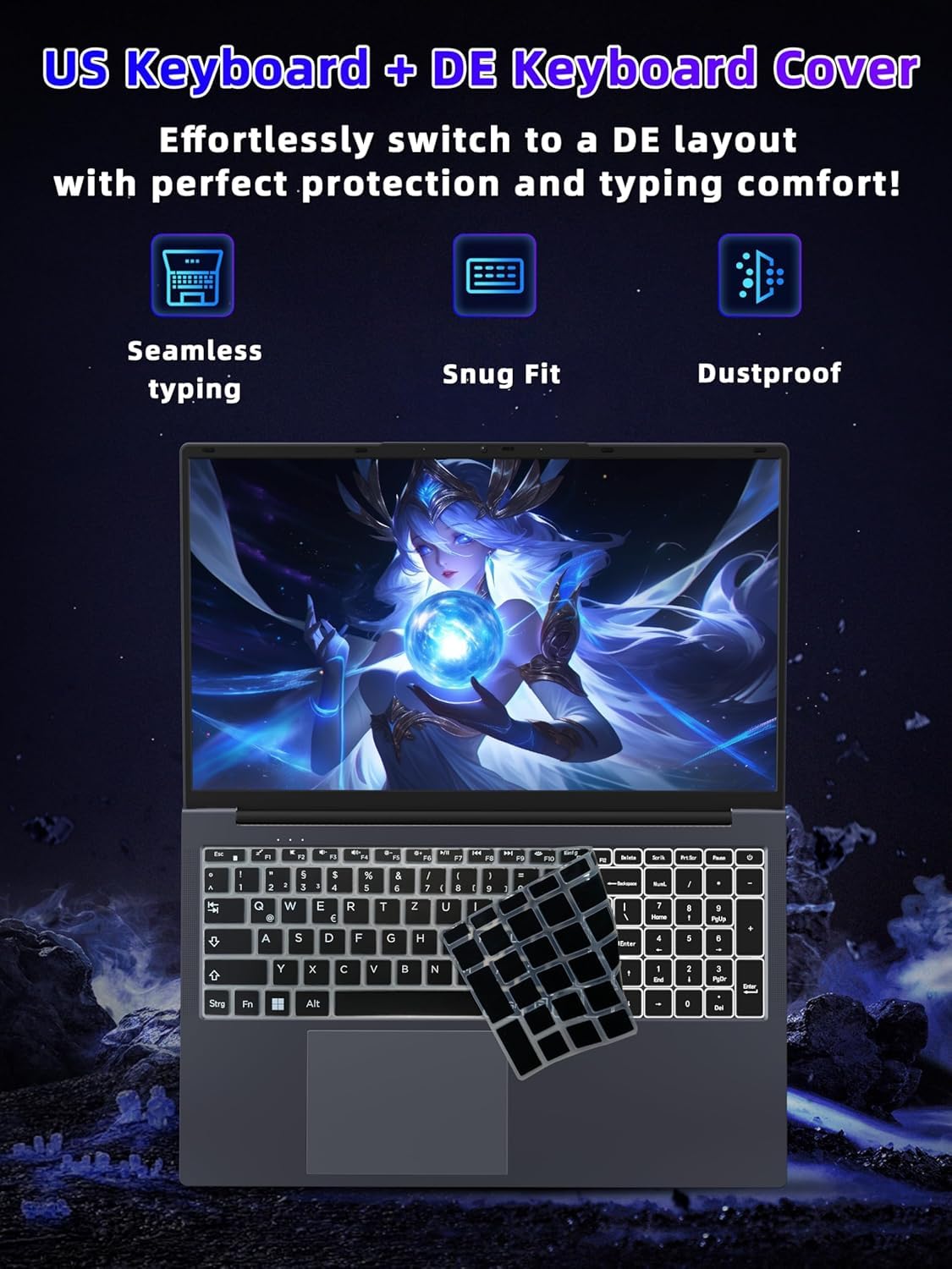 17,3 Zoll Laptop,16GB DDR4 RAM,1TB SSD,N150(Beat N95 N5095) | bis zu 3,6 GHz,FHD IPS Display,Lange Akkulaufzeit, Beleuchtete Tastatur,Ziffernblock,Webcam,WiFi/Bluetooth/USB 3.0,Grau