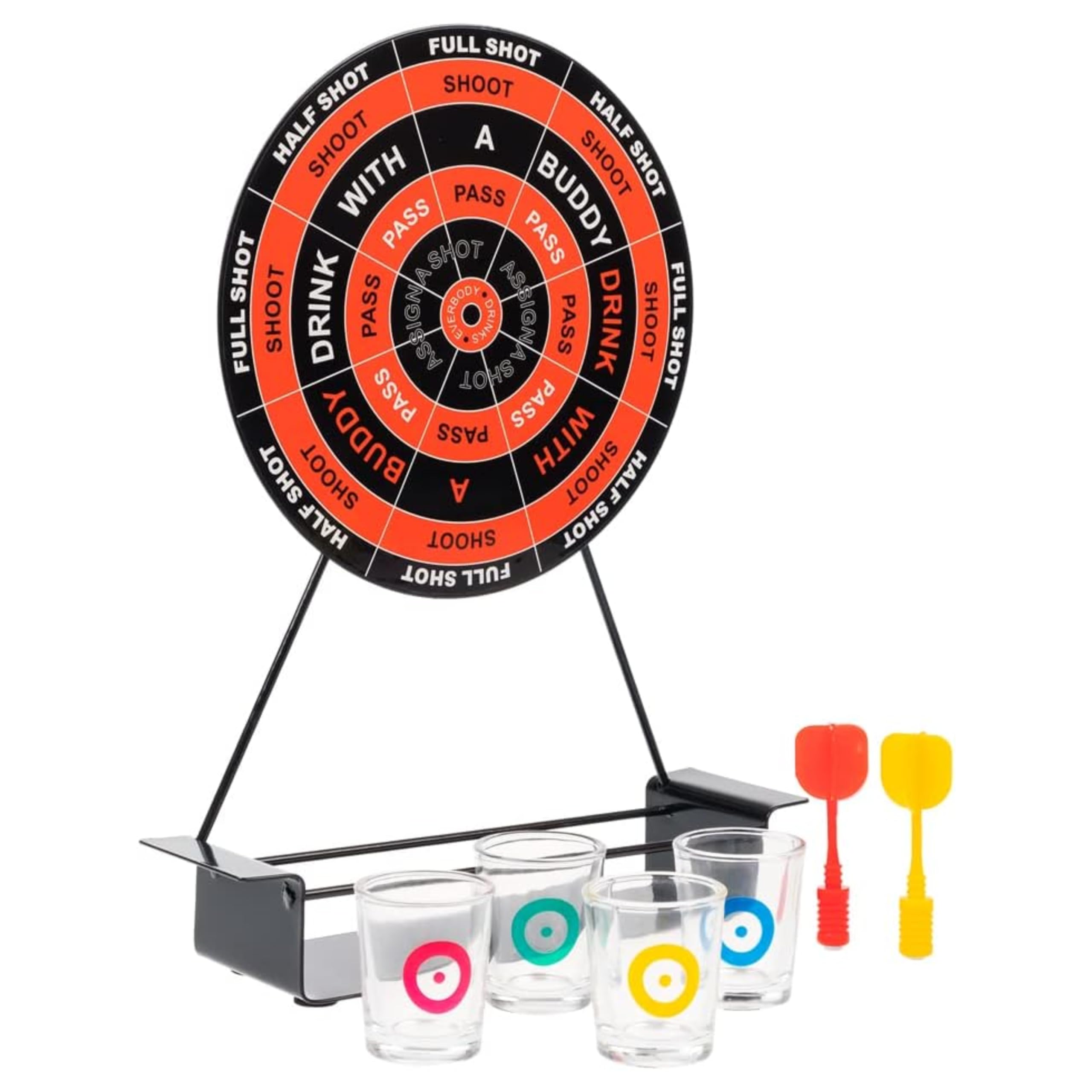 ADEPTNA Darts Drinking Game Set for Adults 4 Player Magnetic Dart Board with Shot Glasses Fun Party Game for Game Nights, Stag and Hen Parties, Adult Drinking Games, Bar Games, Gifts for Men and Women
