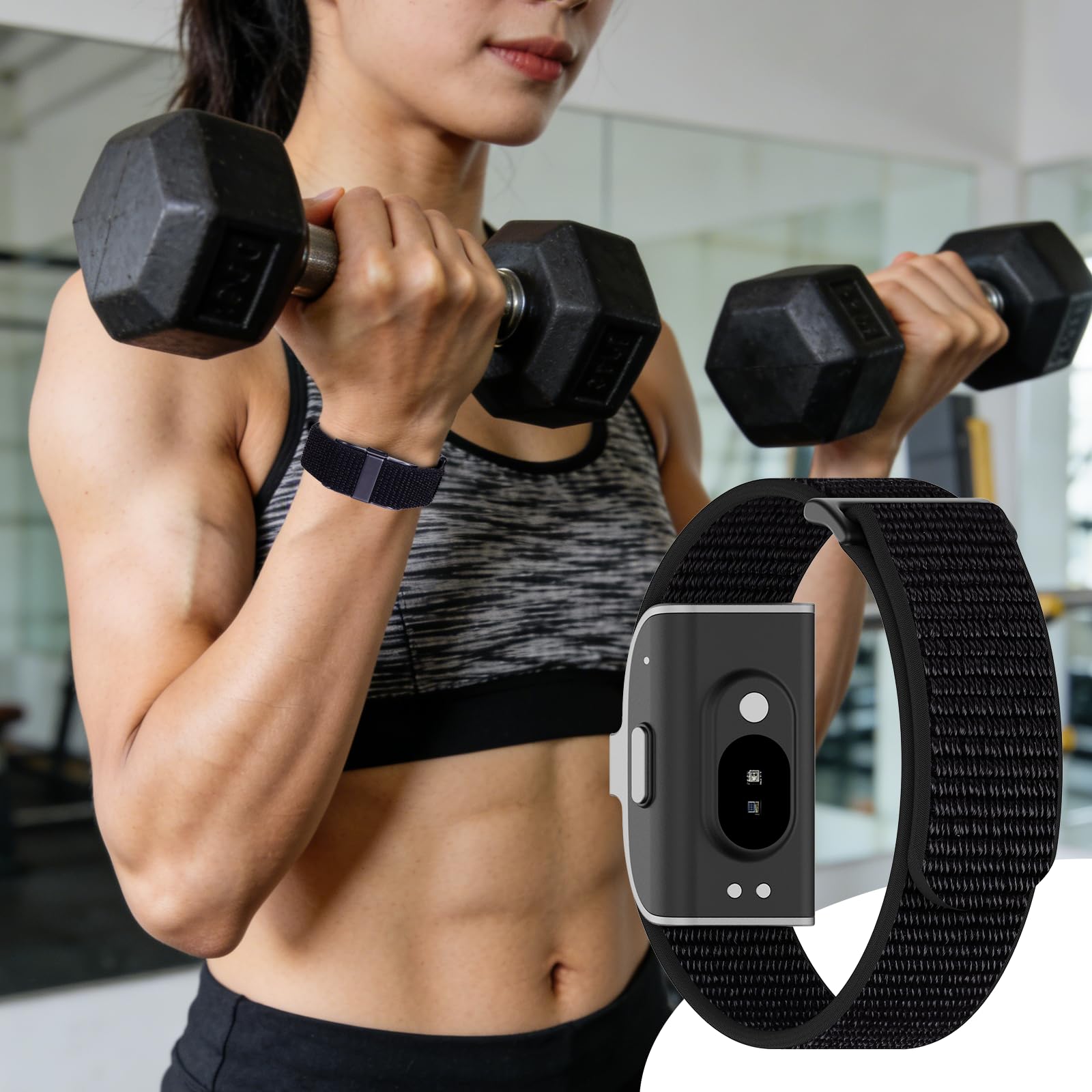 ZOOROO Cinturino di ricambio in nylon compatibile con Hume Health, morbido cinturino regolabile traspirante per Hume Band cinturino di ricambio per fitness tracker donne uomini
