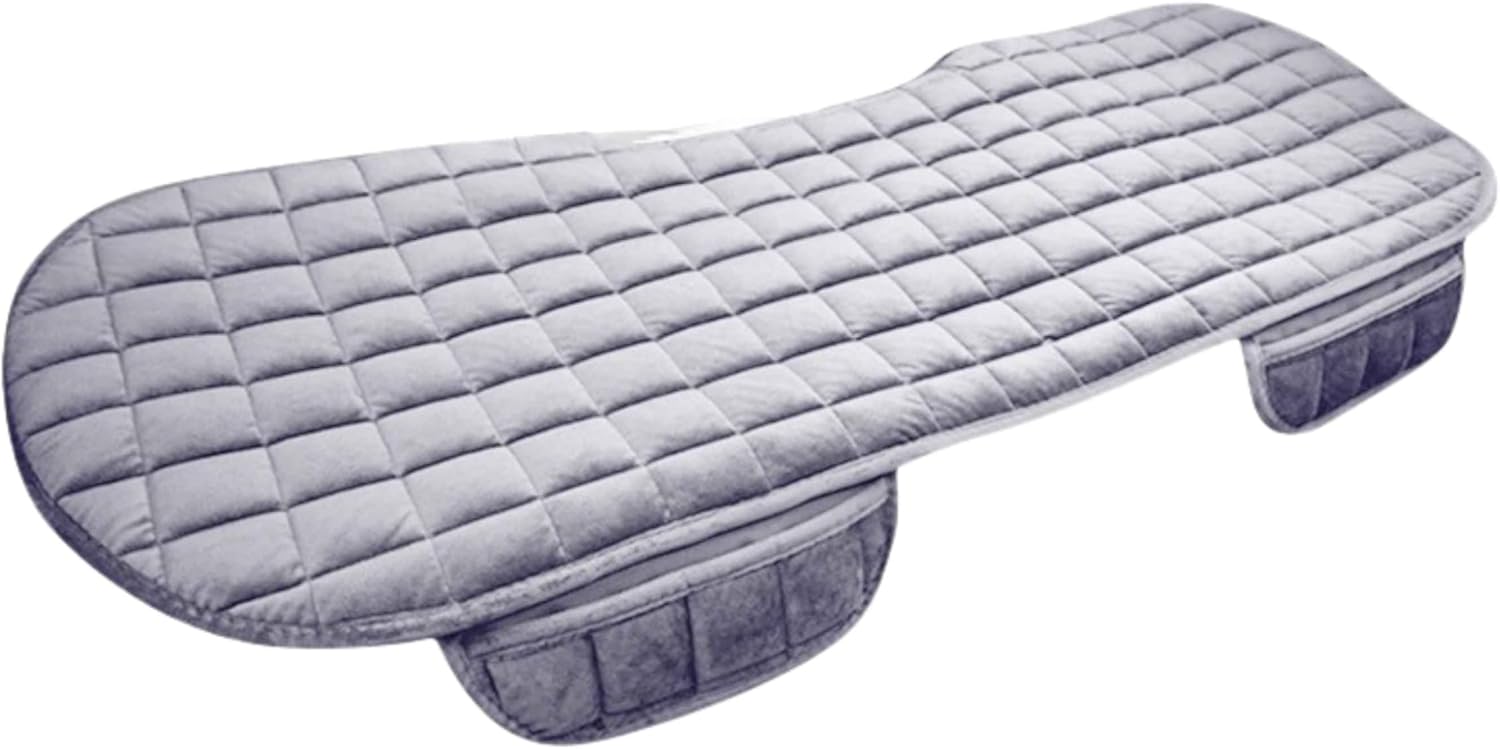 Capa Assento para Banco de Carro traseiro Almofadado Confortável Em Suede Com Porta Objetos (CINZA)