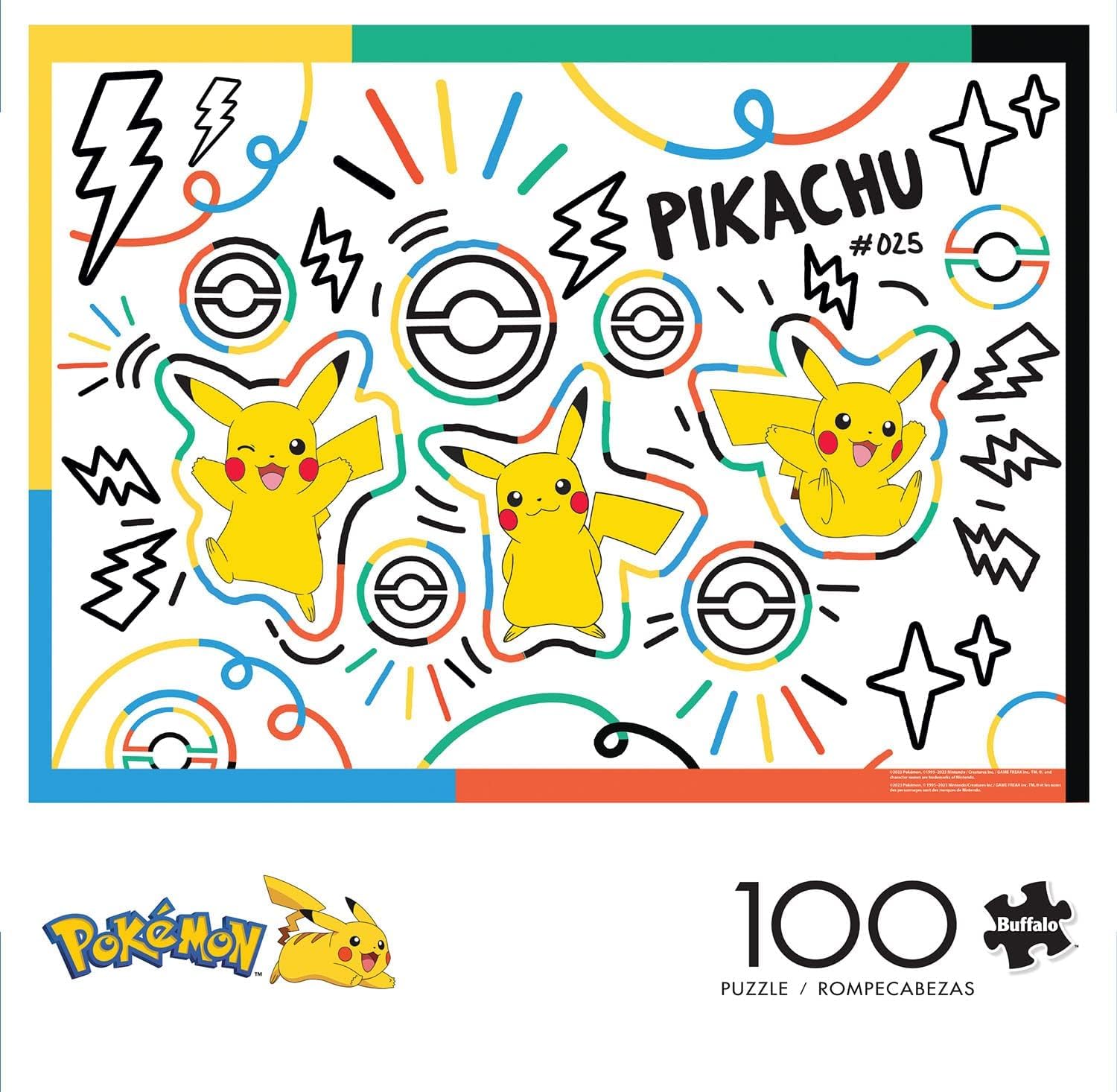 Amazon.com: buffalo games - pokemon -: doodle pikachu - 100 piece jigsaw  puzzle for families -challenging puzzle perfect for game nights - finished  size is 15.00 x 11.00 : toys u0026 games