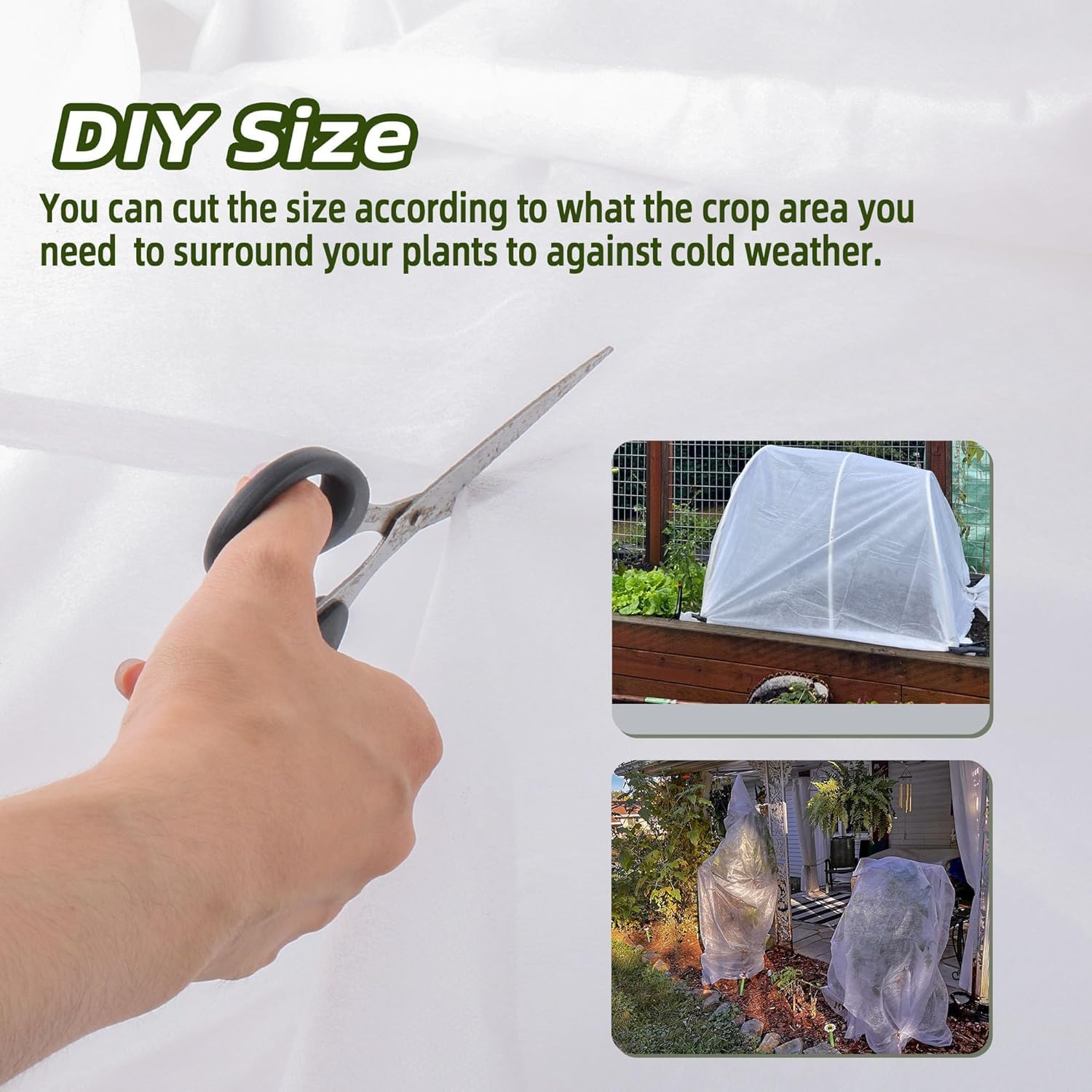 Paquete de 5 cubiertas para plantas de 10 x 50 pies, protección contra la congelación, manta de tela para heladas, cubierta flotante para hileras de invierno, 25.5 g/yd