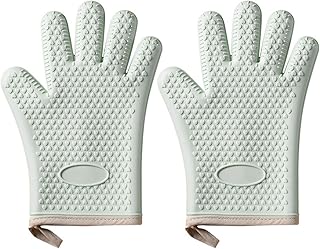 耐熱ミトン 鍋つかみ オーブンミトン シリコン製 5本指 SUIYU キッチンミトン なべつかみミトン 防水 滑り止め 耐熱温度300℃ 2個セット