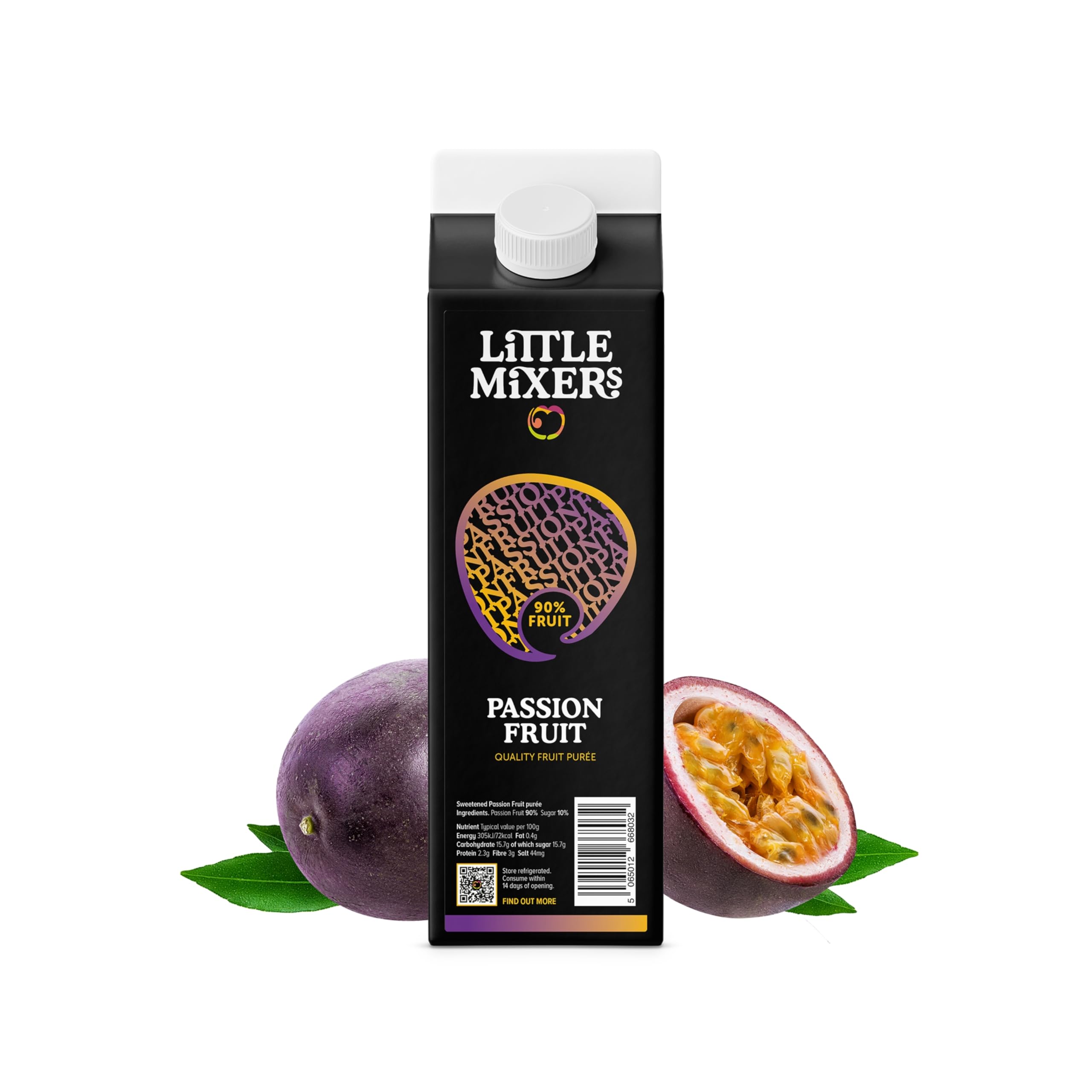 Little Mixers Passion Fruit Purée (1kg) | Real Fruit Puree for Cocktails, Desserts, and Baking | Ready-to-Use, Rich Natural Flavour