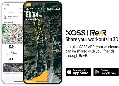 Miniatura 4 de XOSS G - Computadora de bicicleta GPS, velocímetro y odómetros inalámbricos Bluetooth, computadora de ciclismo recargable MTB Tracker con pantalla