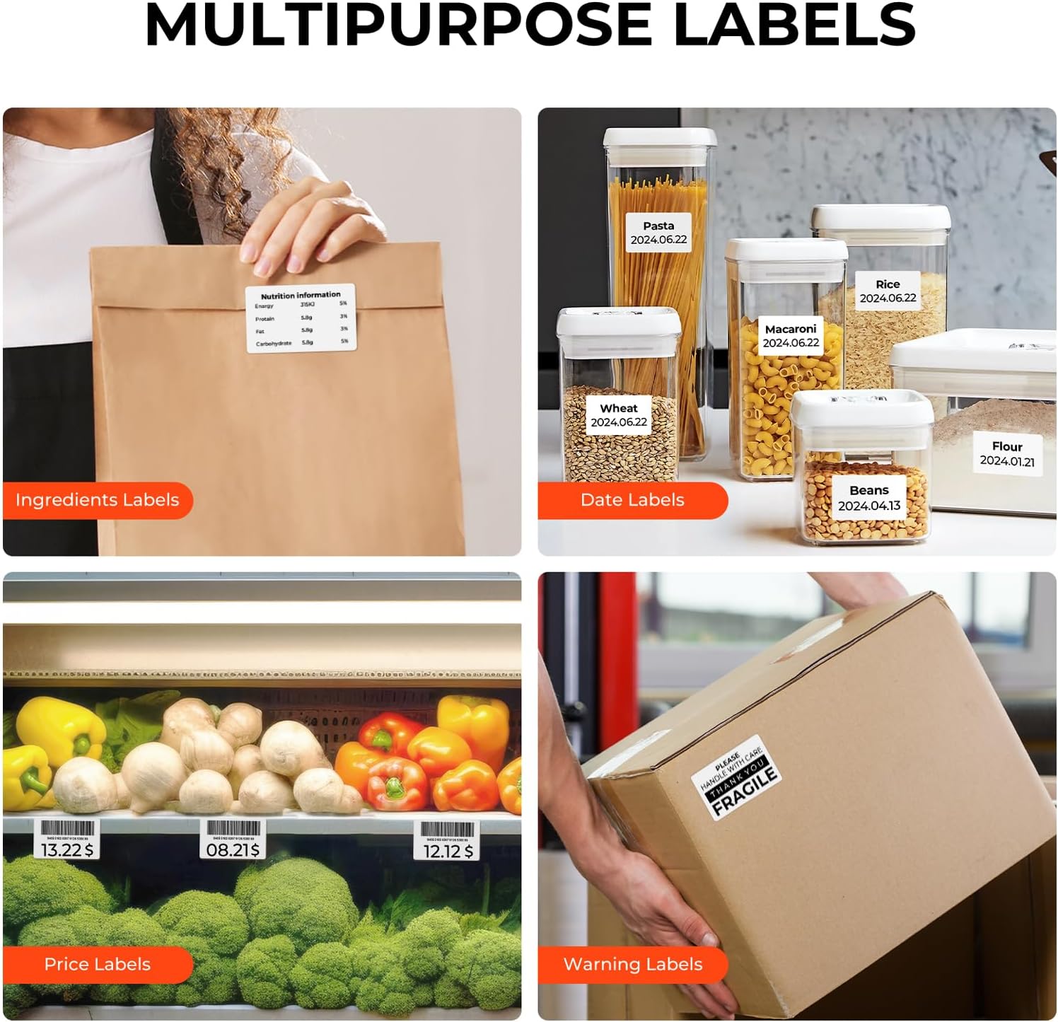 MUNBYN 3x2 Inch White Thermal Labels, Thermal Sticker Labels for Price, Barcode, Mailing, Name, 500 Sheets/1 Roll - Image 5