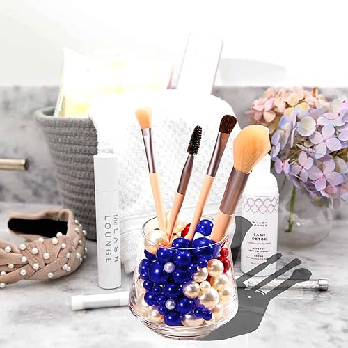 Miniatura 3 de Relleno de Jarrón Azul y Blanco  150 Cuentas de Perlas para Centros de Mesa de Jarrones  Cuentas de 0.310.550.79 pulgadas Sin Agujero, Perlas Falsas