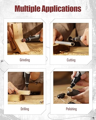 Miniatura 6 de AVID POWER Herramienta rotativa inalámbrica de 4 V con batería para aseo de uñas de perro y trabajos ligeros, 3 velocidades variables (15,000 RPM