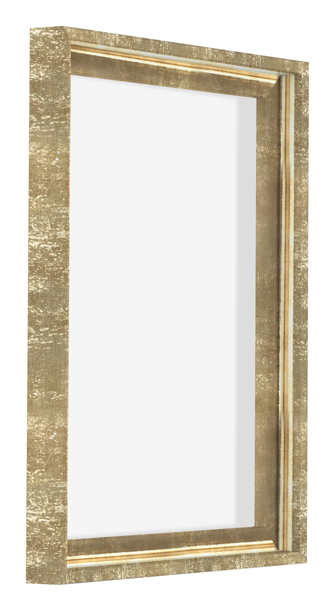 Schattenfugenrahmen 60x80 - Gold Antik - Rahmen für Leinwand Bilder auf Keilrahmen - MDF - Lausanne