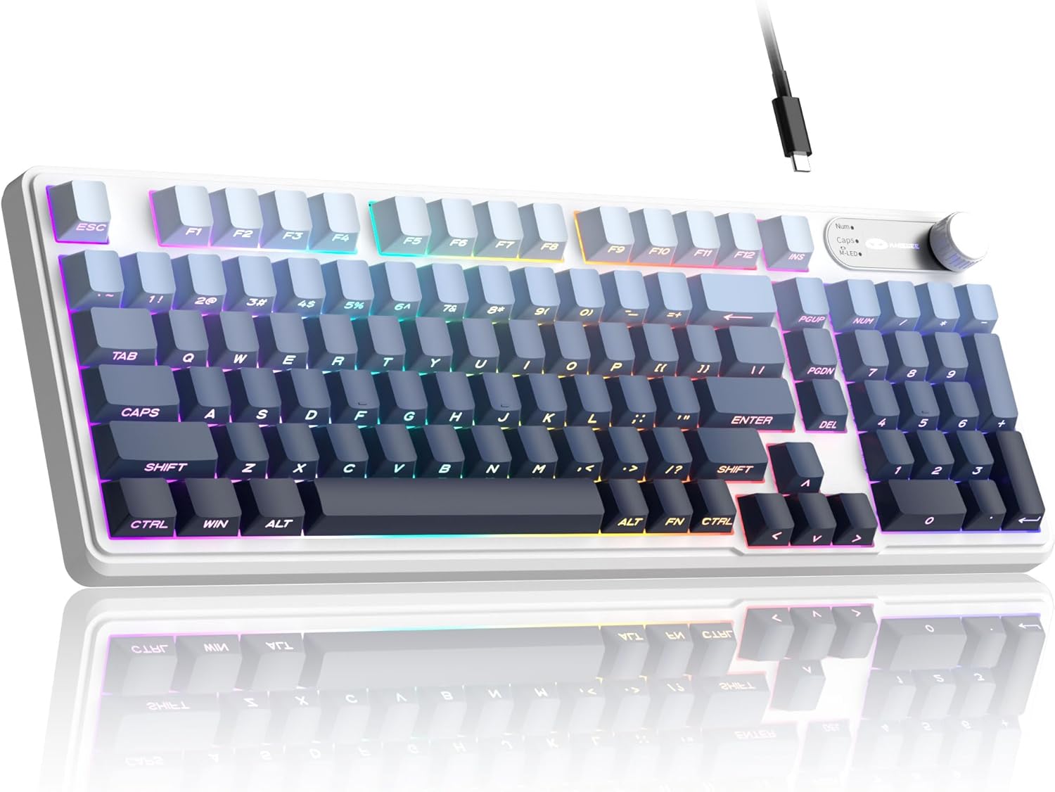 Camiysn Keyboard GK960 98 Keys 95% Layout Keyboards, Type-C Connected Keyboard, Side Engraved ABS Keycaps, for PC/loptop/MAC