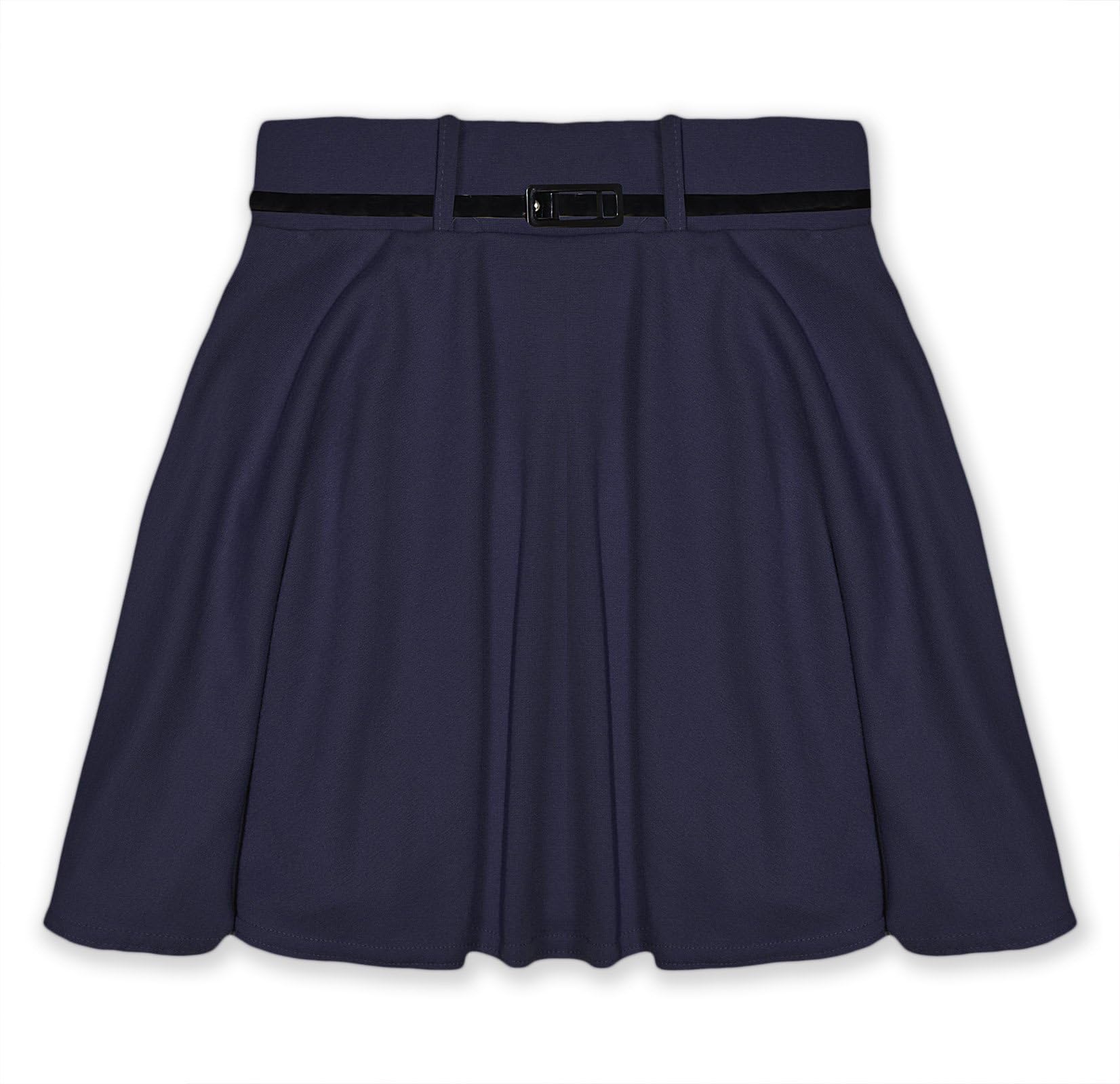 Girls Skater Skirt Kids Plain Party Black Belted New