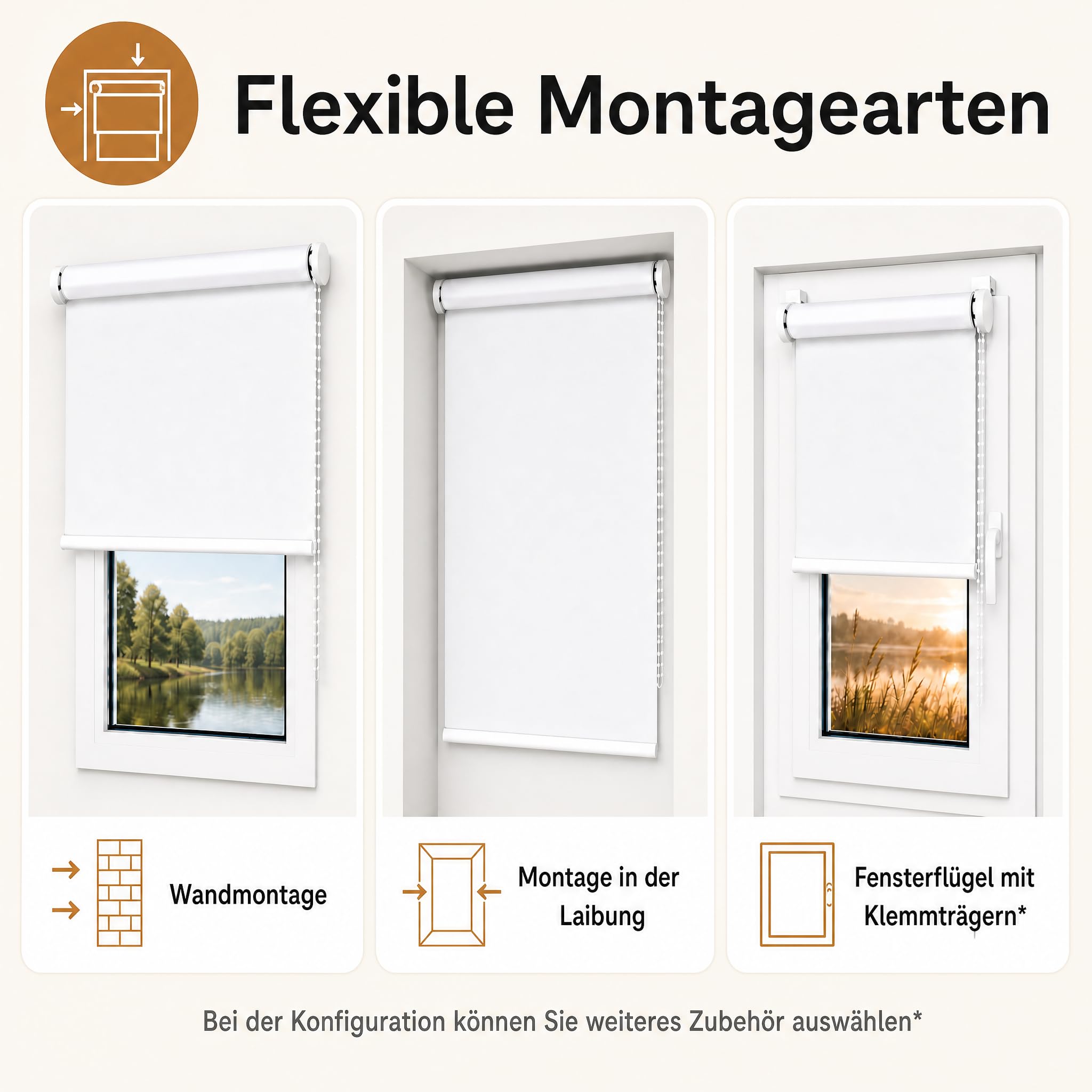 Thermorollo Maxi auf Maß, 32 mm Welle, mit und ohne Bohren | Stoffbreite bis 250 cm - Höhe bis 300 cm, Hier: bis 250 cm Breite & bis 150 cm Höhe - Farbe: Graublau (3017)