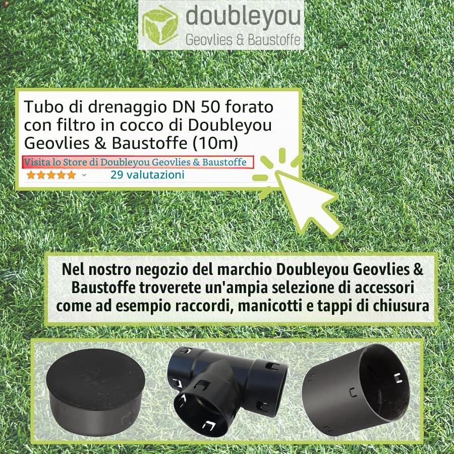 10 m tubo di scarico di drenaggio Giallo DN 65 fori drenaggio