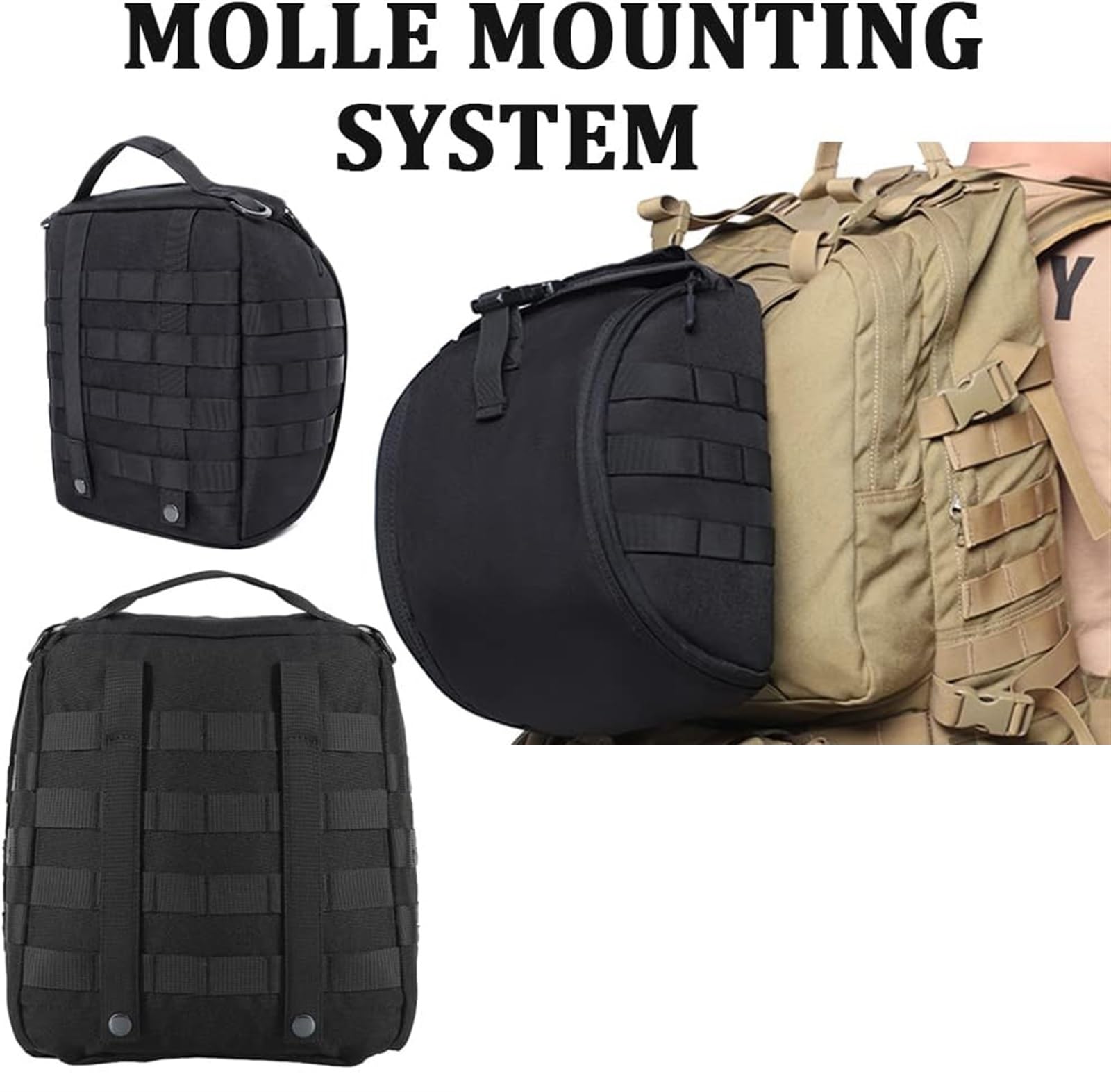 Allgemeine Taktische Helmtasche, Fast Helmet MOLLE Bag Pack for Tragen des Airsoft Fast Mich Paintball-Helms(Bcp)