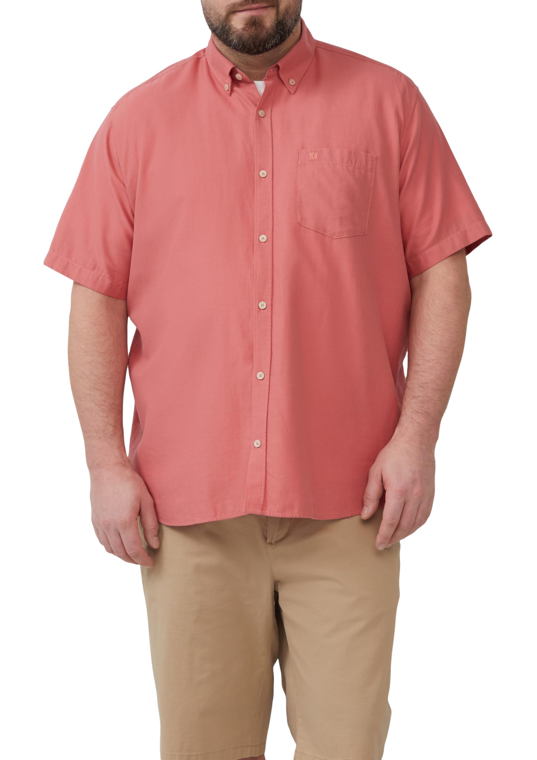 s.Oliver Regular Fit: Kurzärmeliges Twillhemd mit Button-Down-Kragen
