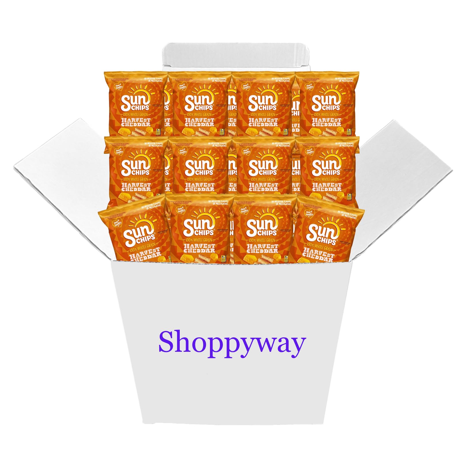 SunChips Harvest Cheddar Flavored Multigrain Snacks, 1.5-Ounce Bags, Pack of 12 Bundled by Shoppyway