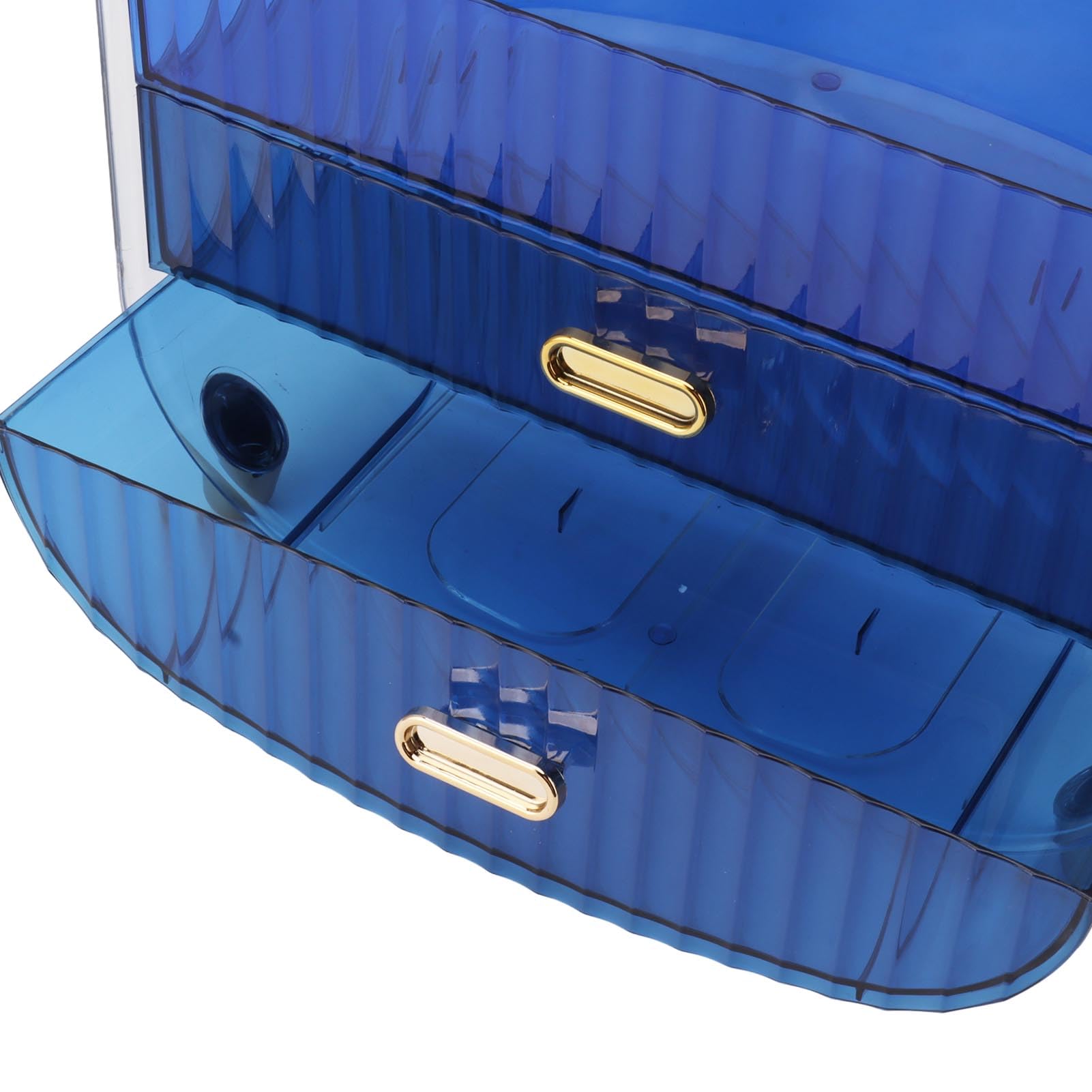 Estuche para Cajones de Cosméticos, Organizador de Belleza Elegante con Gran Capacidad para Tocador de Dormitorio en Casa, Hecho de PET Duradero (BLUE)