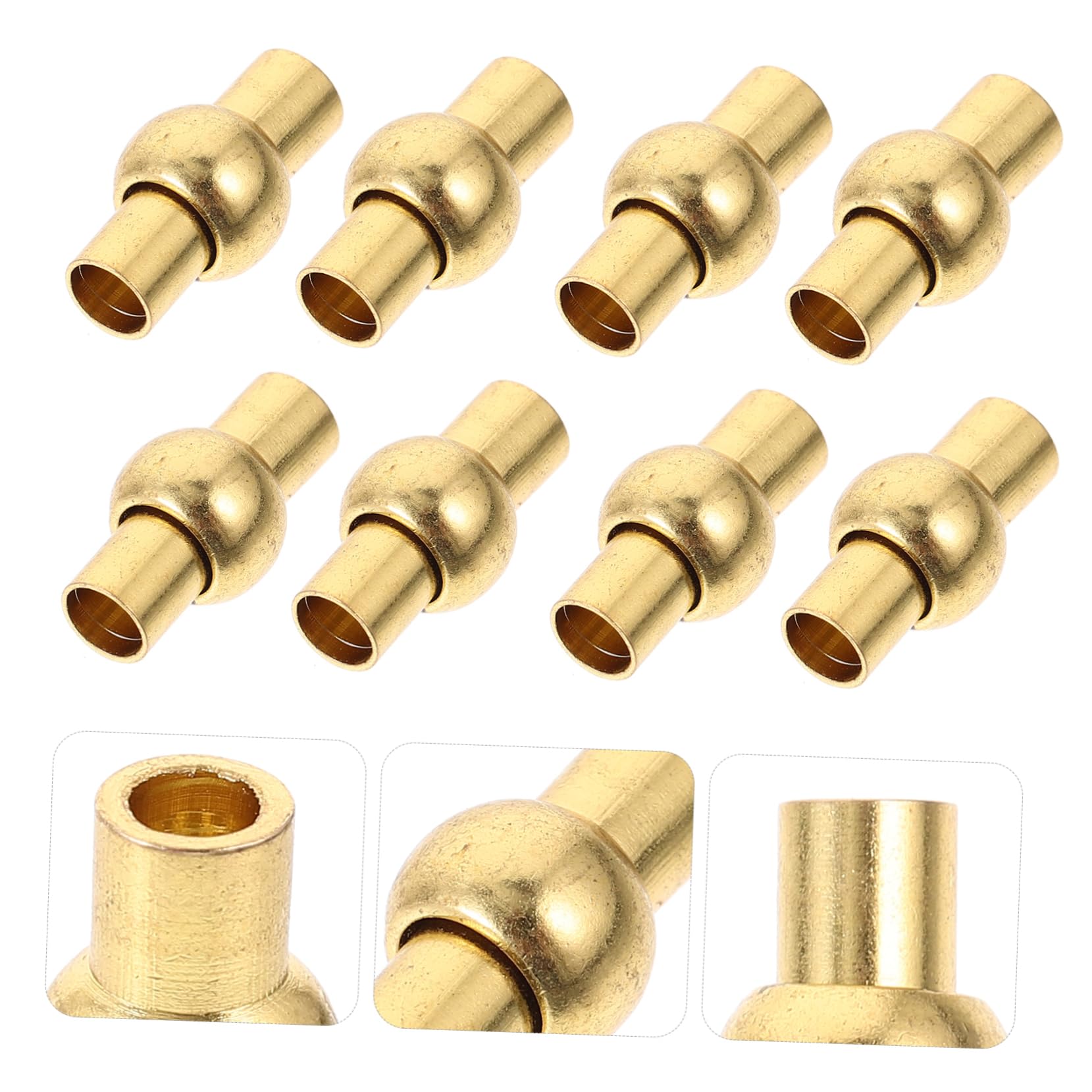 100 Stück Magnetverschluss Teiliges Goldfarbene Lederarmband Verschlüsse Magnetische Schmuckverbinder DIY Armband Ketten Verschlussclips für Halsketten und Armbänder