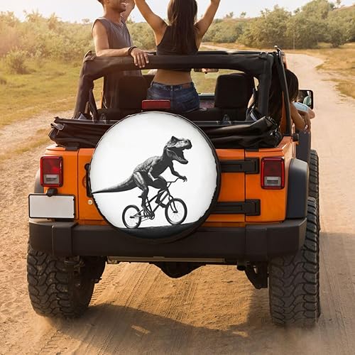 Miniatura 4 de Foruidea Dinosaur Moon - Cubierta de neumático de repuesto a prueba de polvo, para remolque, RV, SUV y muchos vehículos, 14 pulgadas